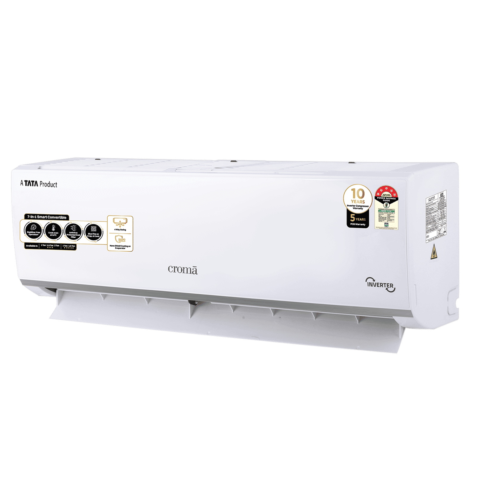 Croma 7 in 1 Convertible 1.5 Ton 5 Star Inverter Split AC with Temperature Sensor (2025 Model, Copper Condenser, CRLA018INF283280)_6