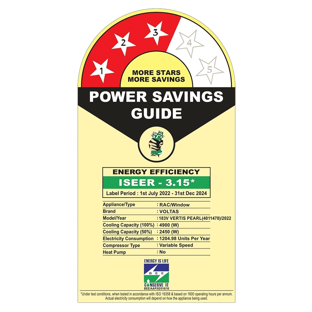 VOLTAS 183V Vertis Pearl 1.5 Ton 3 Star Inverter Window AC (2022 Model, Copper Condenser, Anti-bacteria Filter, 4011470)_3