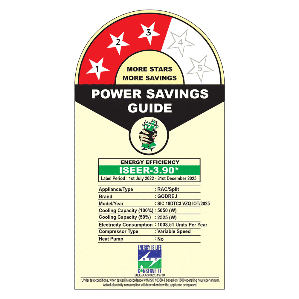 Godrej VZQ 5 in 1 Convertible 1.5 Ton 3 Star Inverter Split Smart AC with IOT Enabled (2025 Model, Copper Condenser, SIC 18DTC3 VZQ IOT)_3