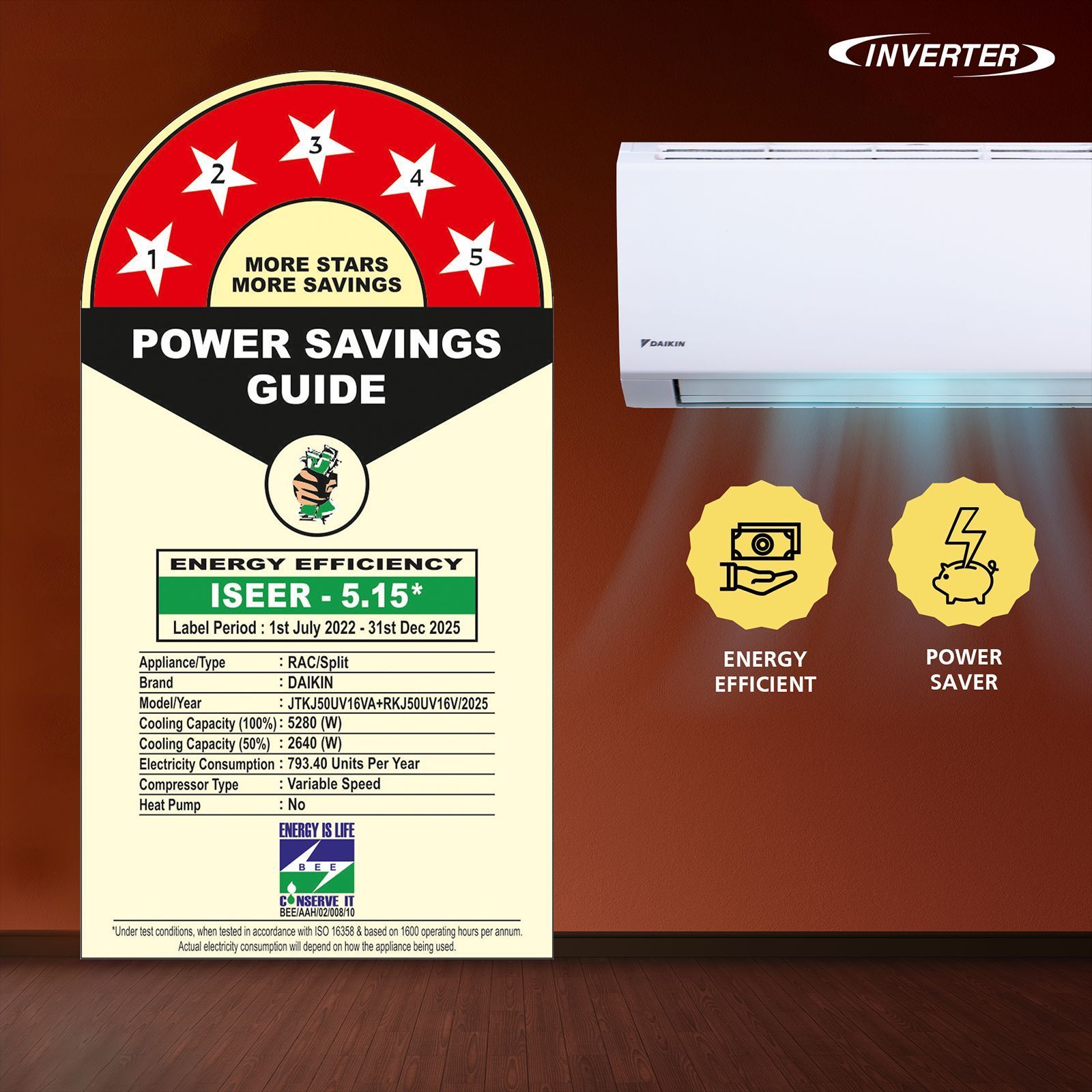 DAIKIN Streamer 1.5 Ton 5 Star Inverter Split AC (2025 Model, Copper Condenser, PM 1.0 Filter, JTKJ50) DAIKIN Streamer 1.5 Ton 5 Star Inverter Split AC (2025 Model, Copper Condenser, PM 1.0 Filter, JTKJ50)_10