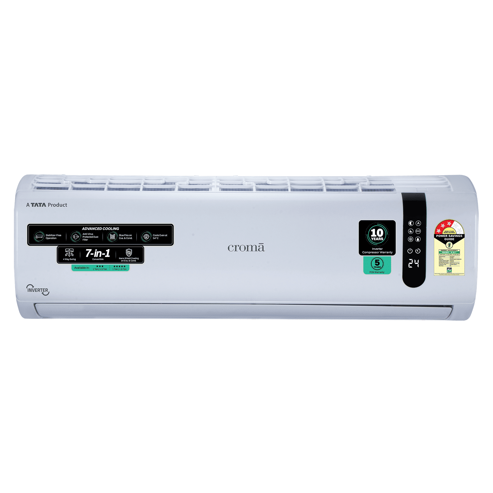 Croma 7 in 1 Convertible 1 Ton 3 Star Inverter Split AC with 4 Way Auto Swing (2026 Model, Copper Condenser, CRLA012IND170290)_1