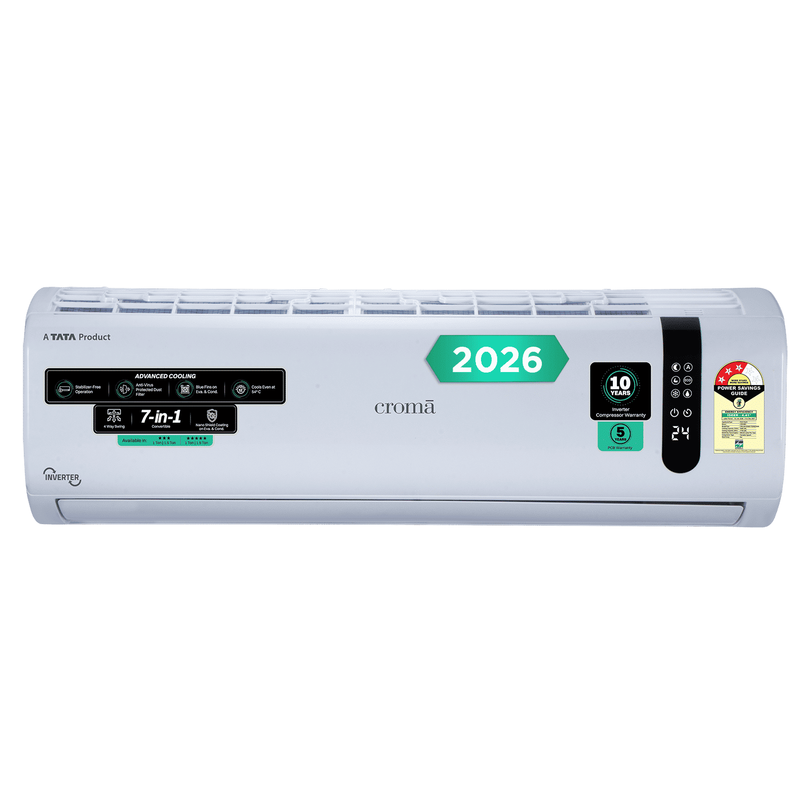 Croma 7 in 1 Convertible 1 Ton 3 Star Inverter Split AC with 4 Way Auto Swing (2026 Model, Copper Condenser, CRLA012IND170290)_1