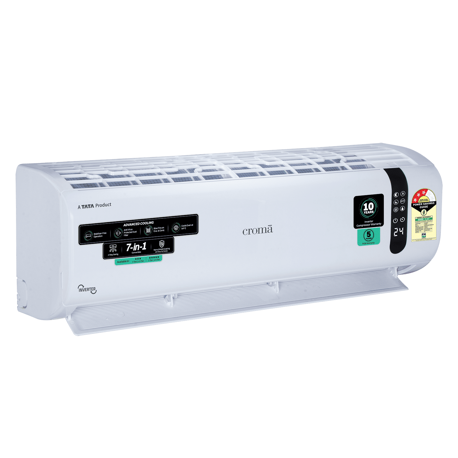 Croma 7 in 1 Convertible 1 Ton 3 Star Inverter Split AC with 4 Way Auto Swing (2026 Model, Copper Condenser, CRLA012IND170290)_12