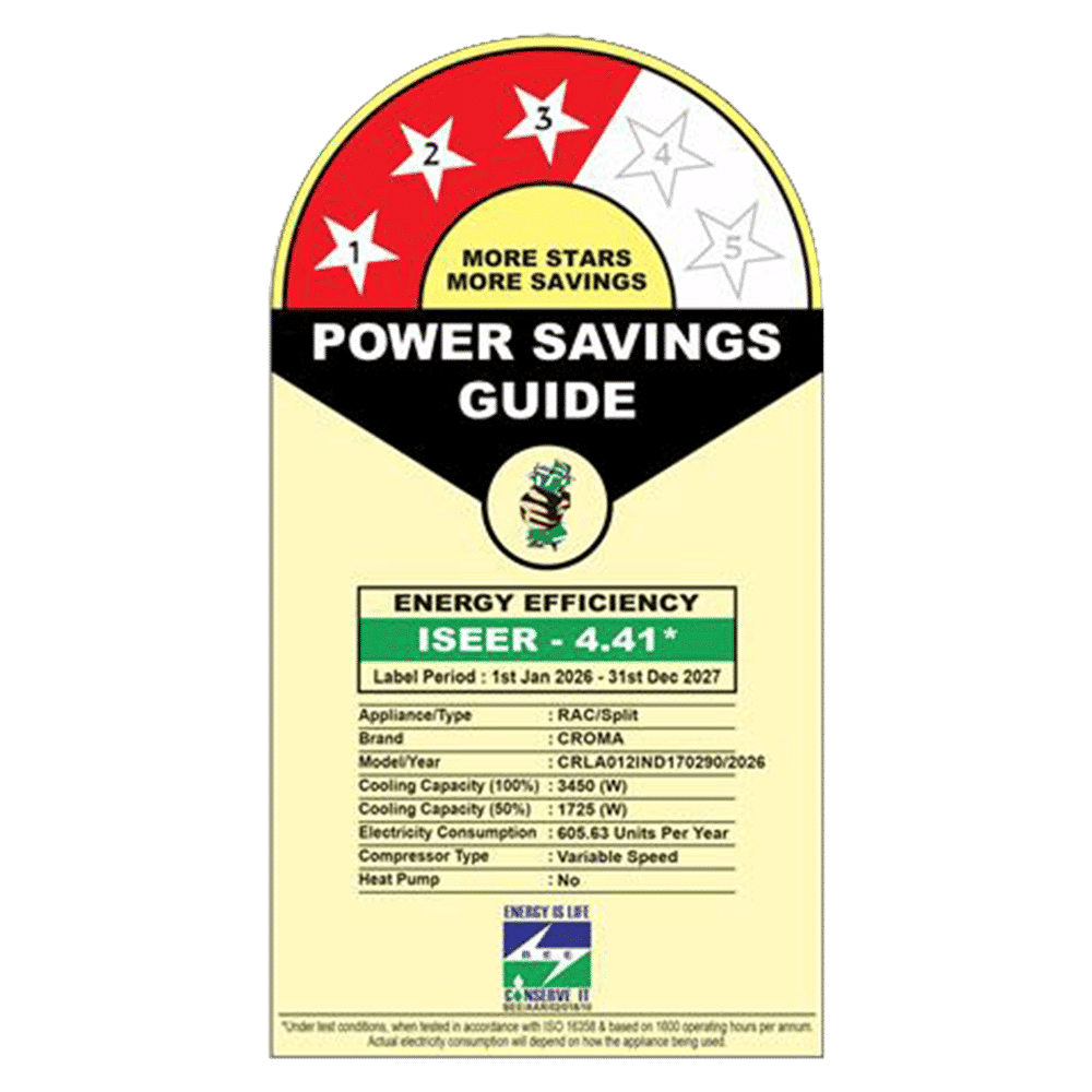 Croma 7 in 1 Convertible 1 Ton 3 Star Inverter Split AC with 4 Way Auto Swing (2026 Model, Copper Condenser, CRLA012IND170290)_5