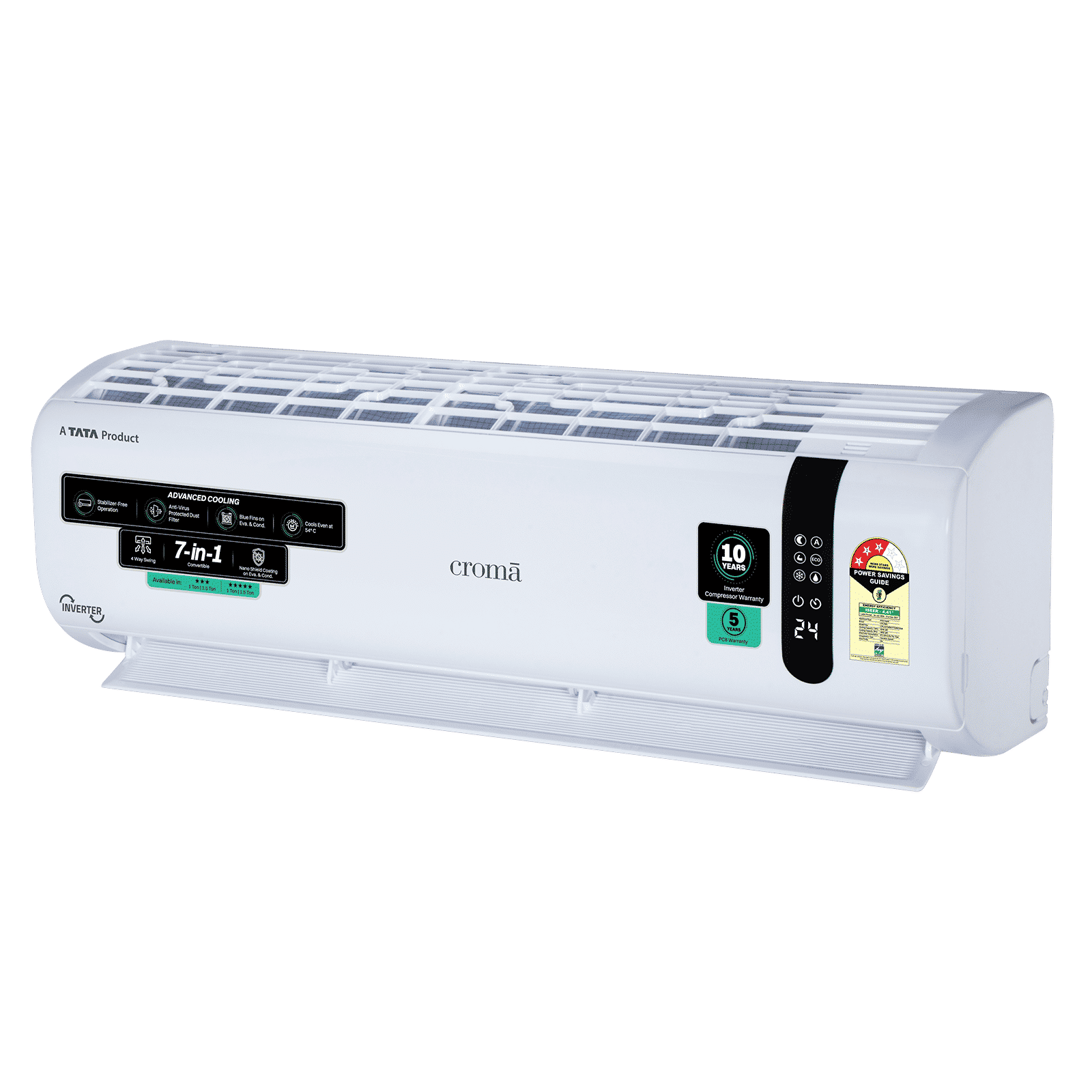 Croma 7 in 1 Convertible 1.5 Ton 3 Star Inverter Split AC with 4 Way Auto Swing (2026 Model, Copper Condenser, CRLA018IND170292)_15