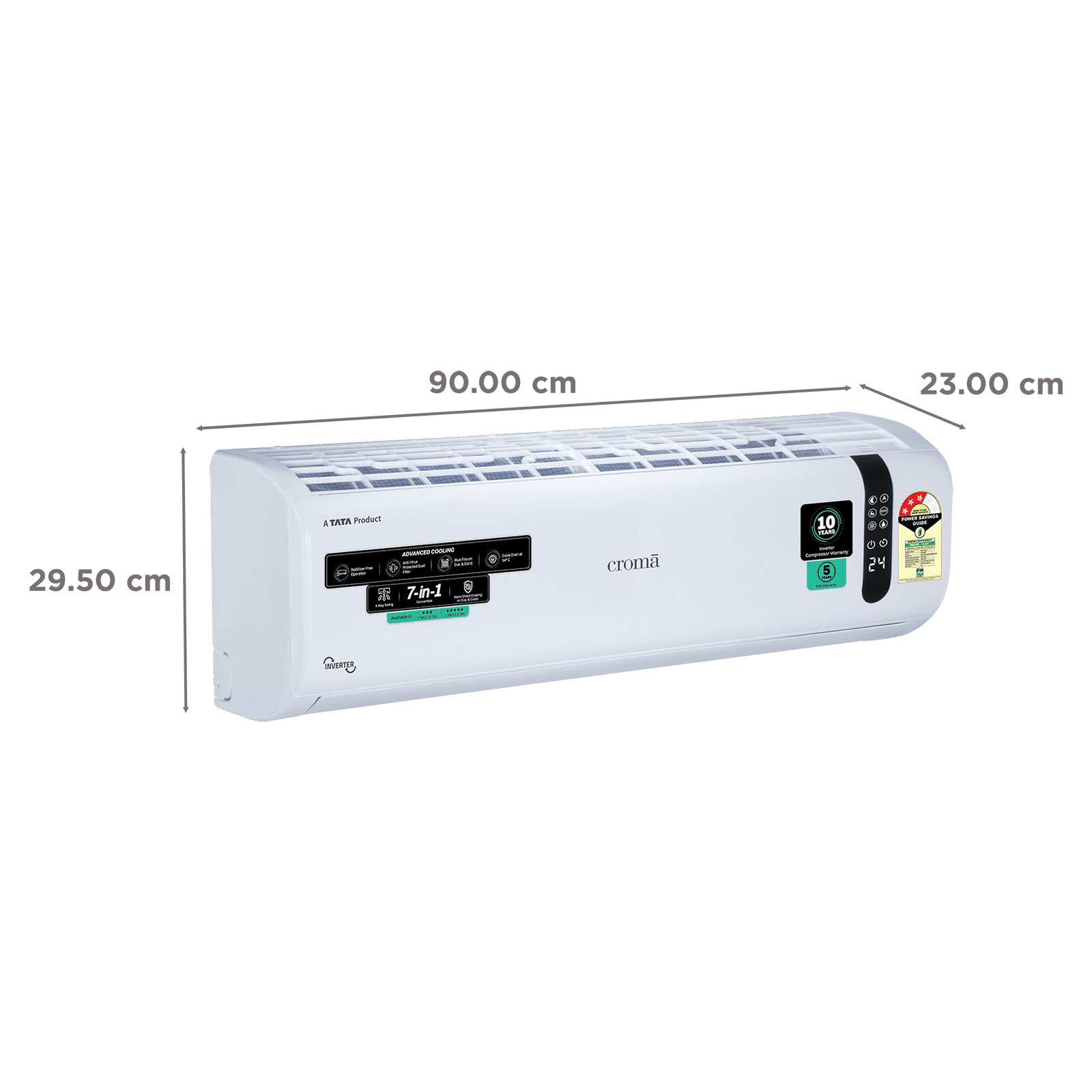 Croma 7 in 1 Convertible 1.5 Ton 3 Star Inverter Split AC with 4 Way Auto Swing (2026 Model, Copper Condenser, CRLA018IND170292)_3
