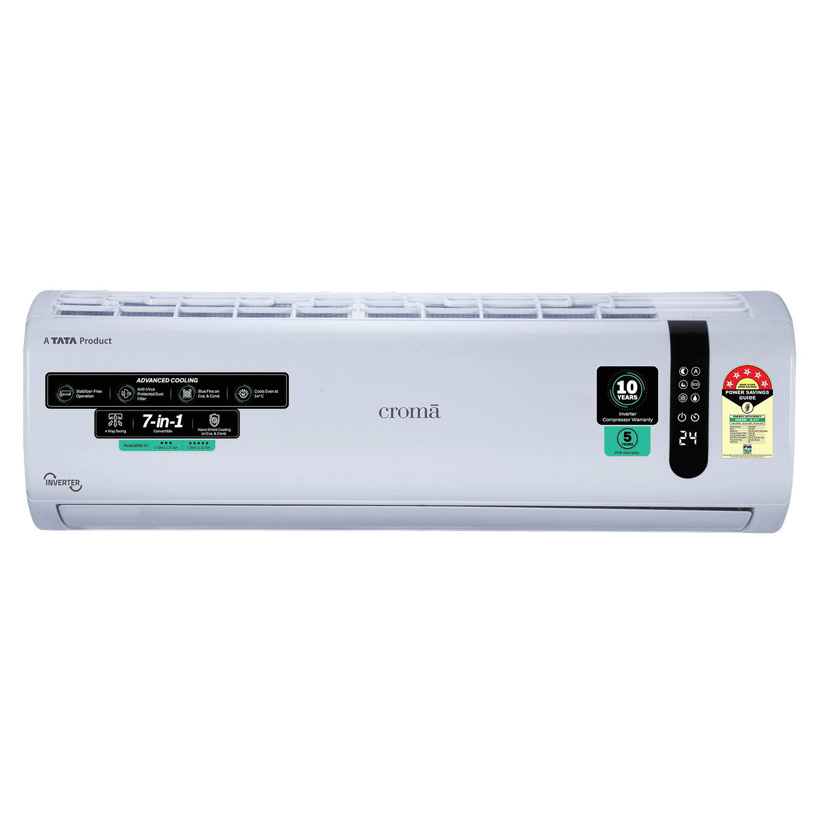 Croma 7 in 1 Convertible 1 Ton 5 Star Inverter Split AC with 4 Way Auto Swing (2026 Model, Copper Condenser, CRLA012INF170291)_1