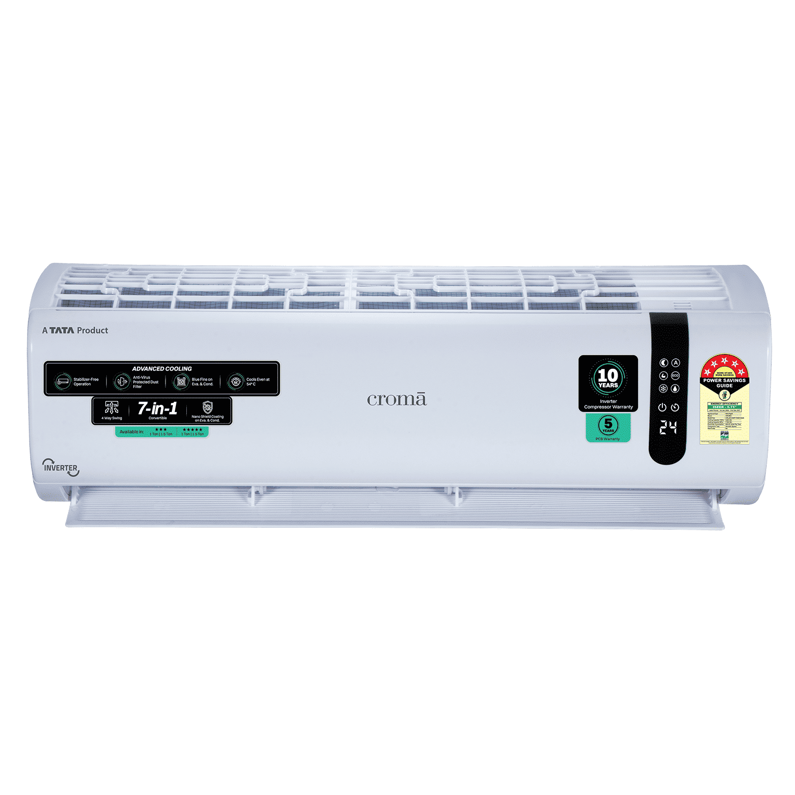 Croma 7 in 1 Convertible 1 Ton 5 Star Inverter Split AC with 4 Way Auto Swing (2026 Model, Copper Condenser, CRLA012INF170291)_10