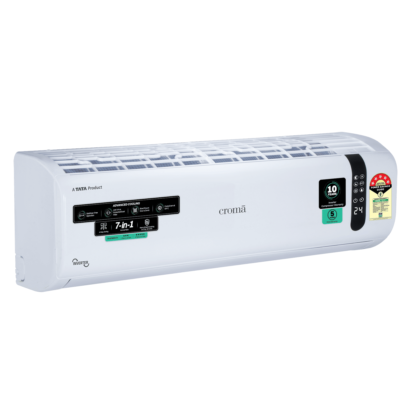 Croma 7 in 1 Convertible 1 Ton 5 Star Inverter Split AC with 4 Way Auto Swing (2026 Model, Copper Condenser, CRLA012INF170291)_3