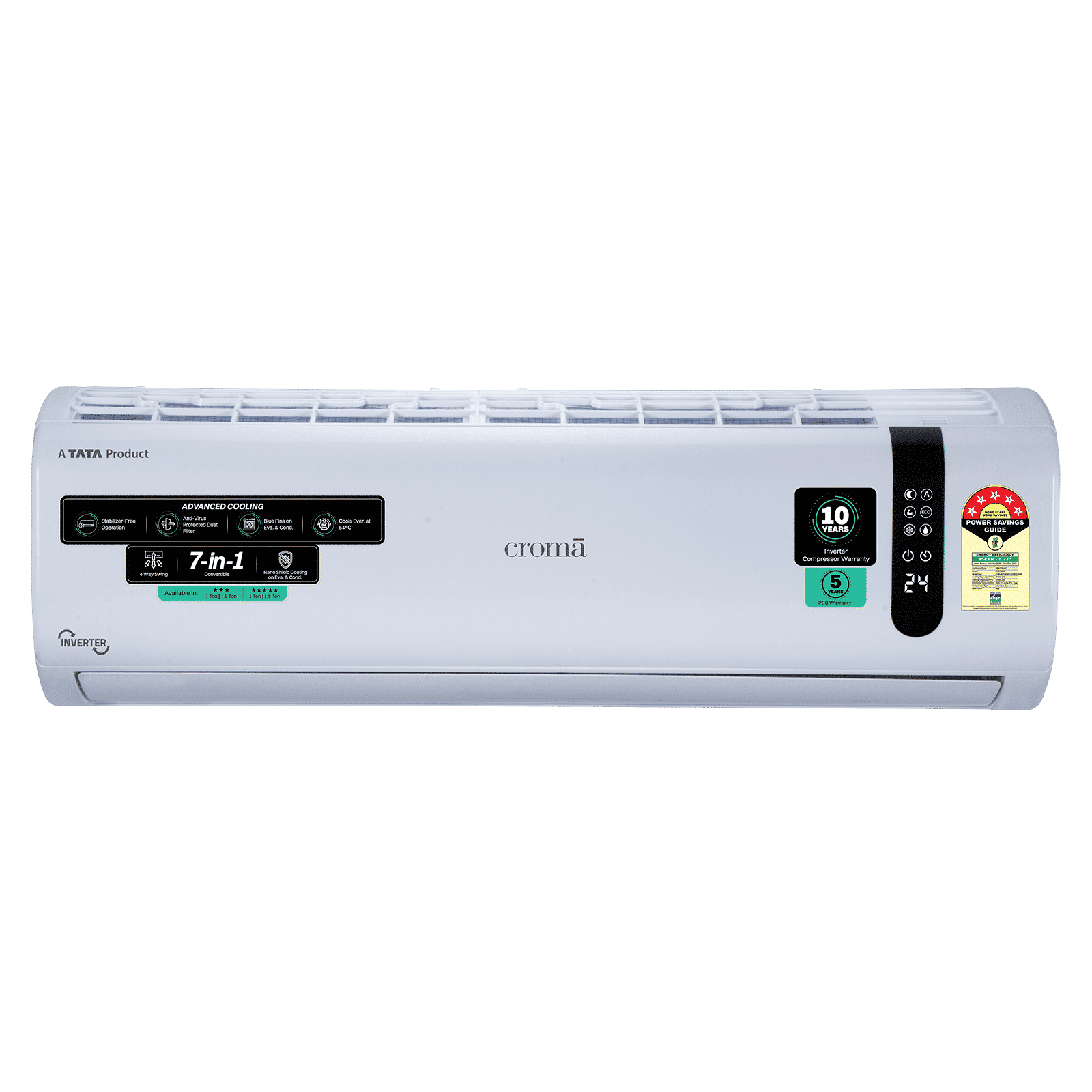 Croma 7 in 1 Convertible 1.5 Ton 5 Star Inverter Split AC with 4 Way Auto Swing (2026 Model, Copper Condenser, CRLA018INF170293)_1