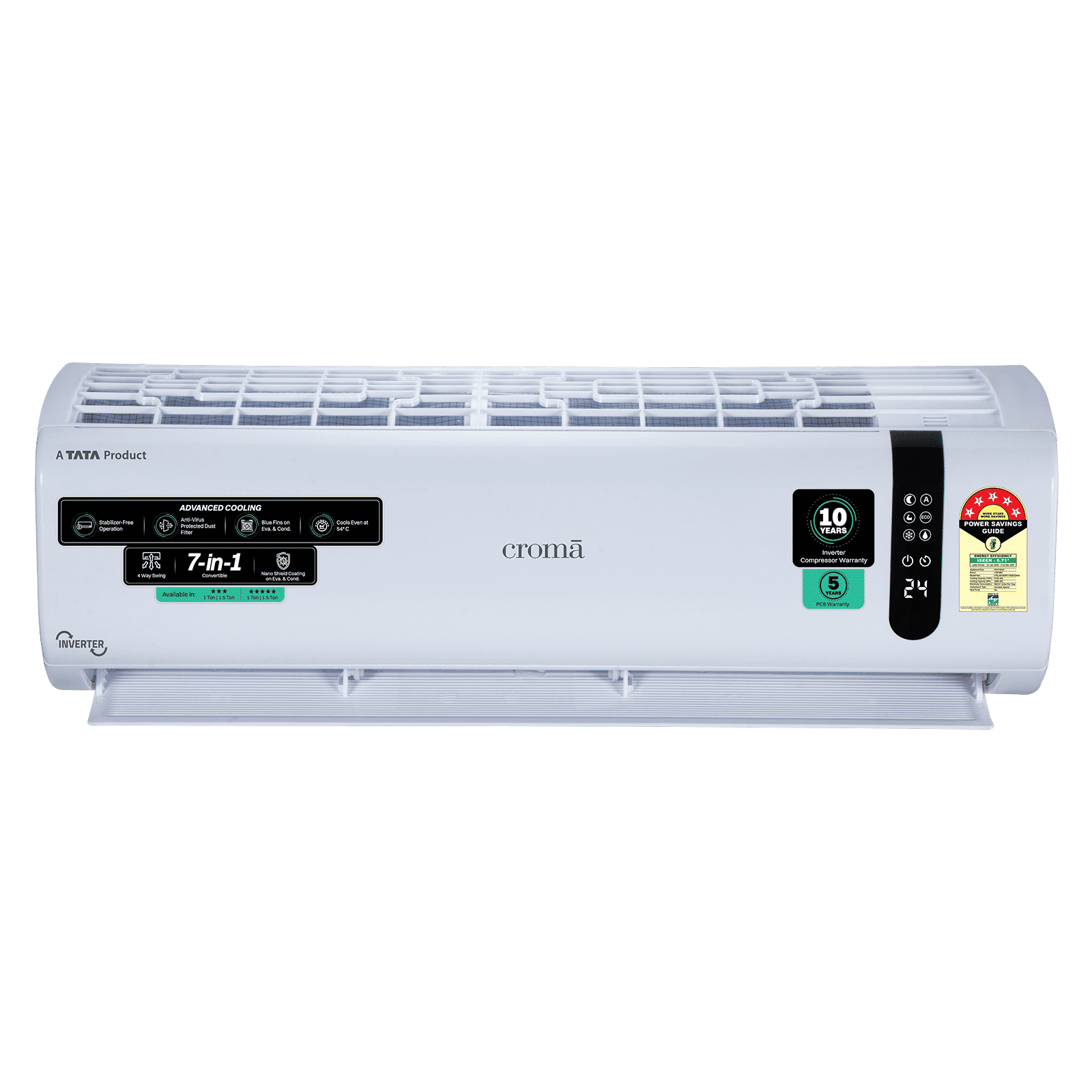Croma 7 in 1 Convertible 1.5 Ton 5 Star Inverter Split AC with 4 Way Auto Swing (2026 Model, Copper Condenser, CRLA018INF170293)_10