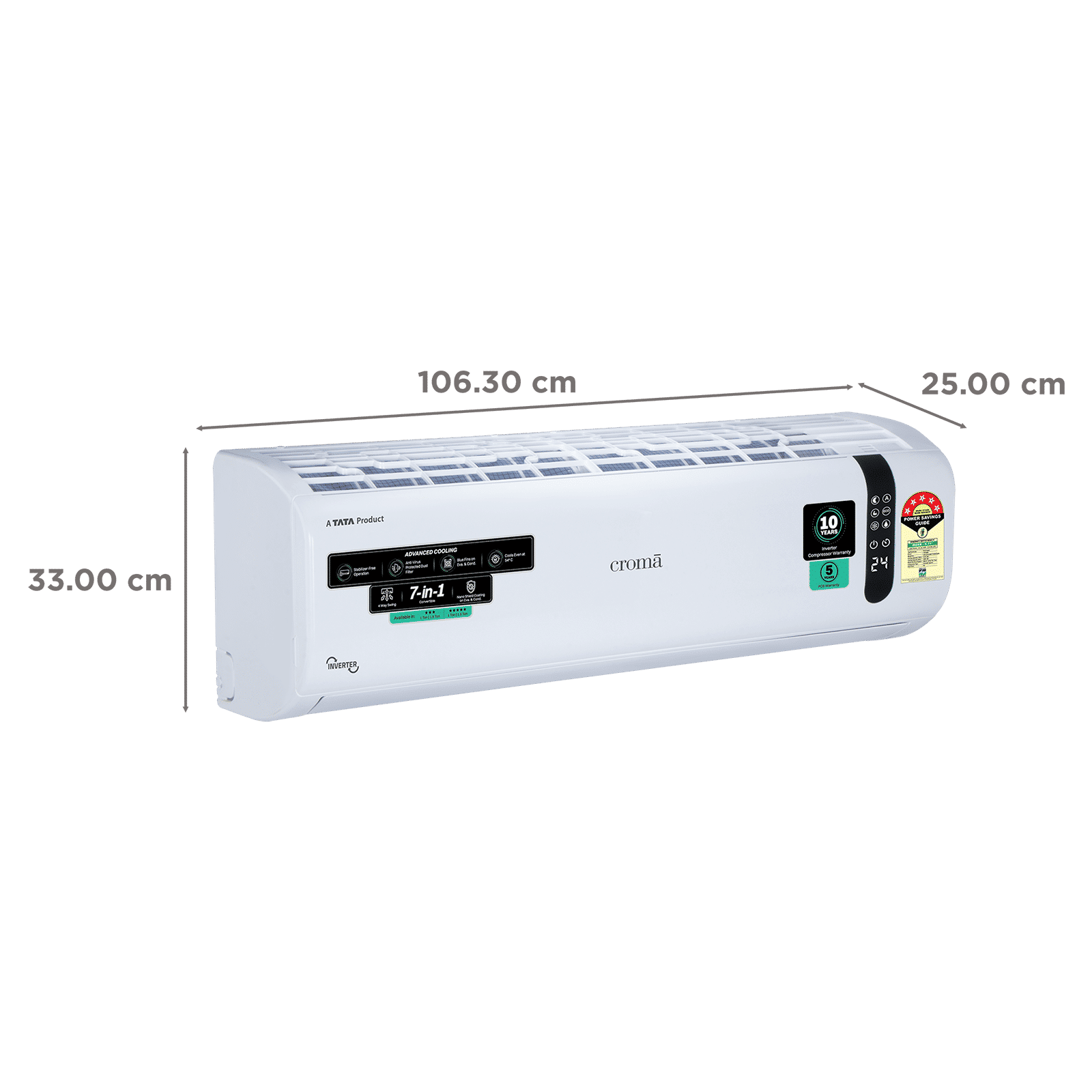 Croma 7 in 1 Convertible 1.5 Ton 5 Star Inverter Split AC with 4 Way Auto Swing (2026 Model, Copper Condenser, CRLA018INF170293)_3