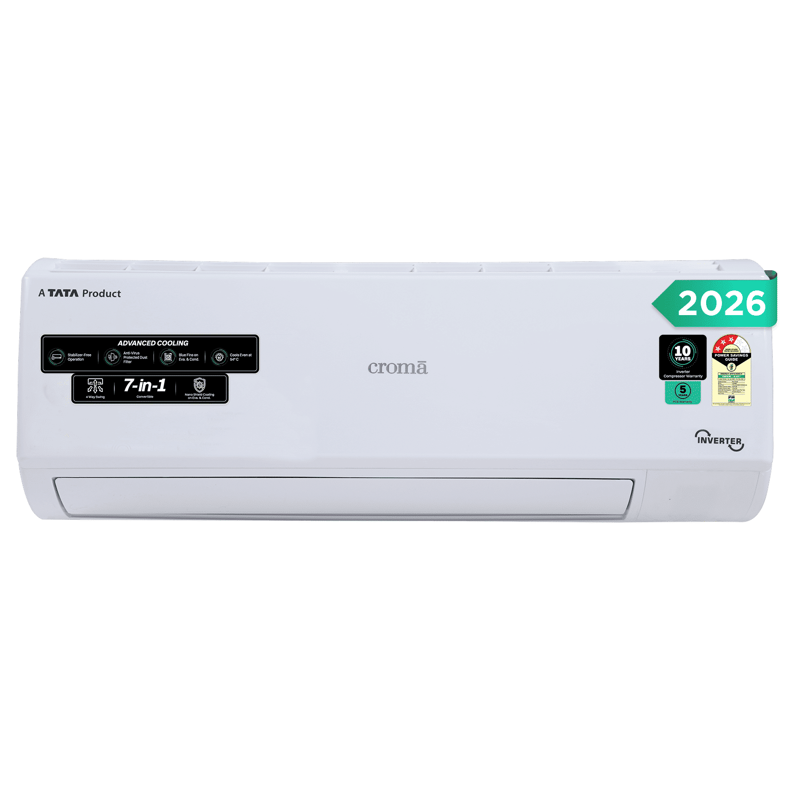 Croma 7 in 1 Convertible 2 Ton 3 Star Inverter Split AC with 4 Way Auto Swing (2026 Model, Copper Condenser, CRLA022IND170294)_1