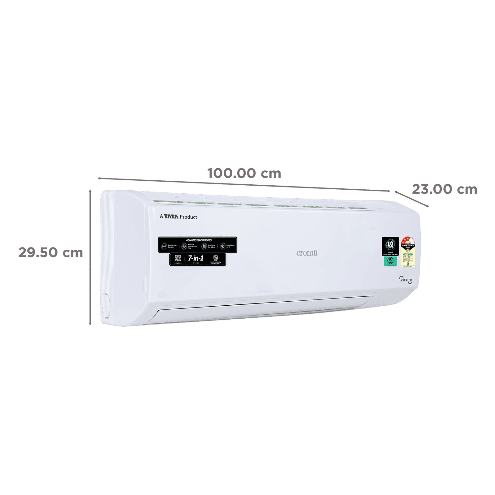 Croma 7 in 1 Convertible 2 Ton 3 Star Inverter Split AC with 4 Way Auto Swing (2026 Model, Copper Condenser, CRLA022IND170294) Croma 7 in 1 Convertible 2 Ton 3 Star Inverter Split AC with 4 Way Auto Swing (2026 Model, Copper Condenser, CRLA022IND170294)_3