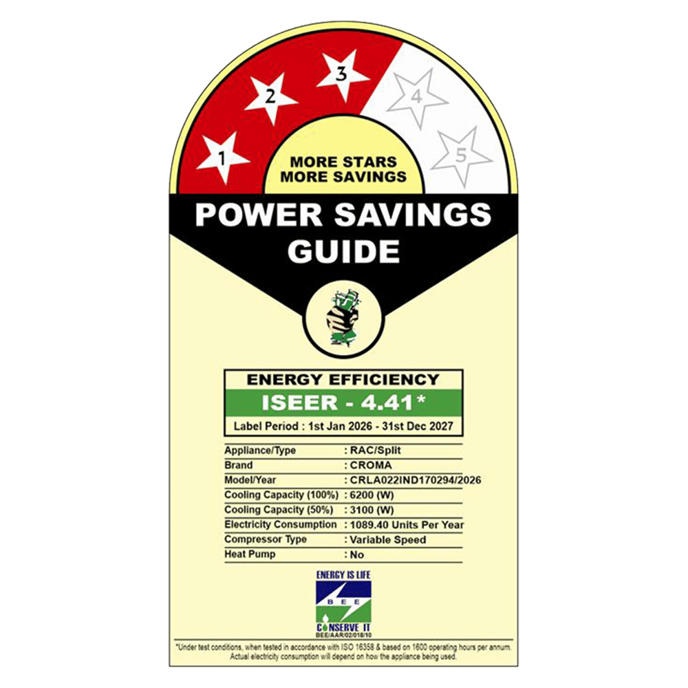 Croma 7 in 1 Convertible 2 Ton 3 Star Inverter Split AC with 4 Way Auto Swing (2026 Model, Copper Condenser, CRLA022IND170294)_5