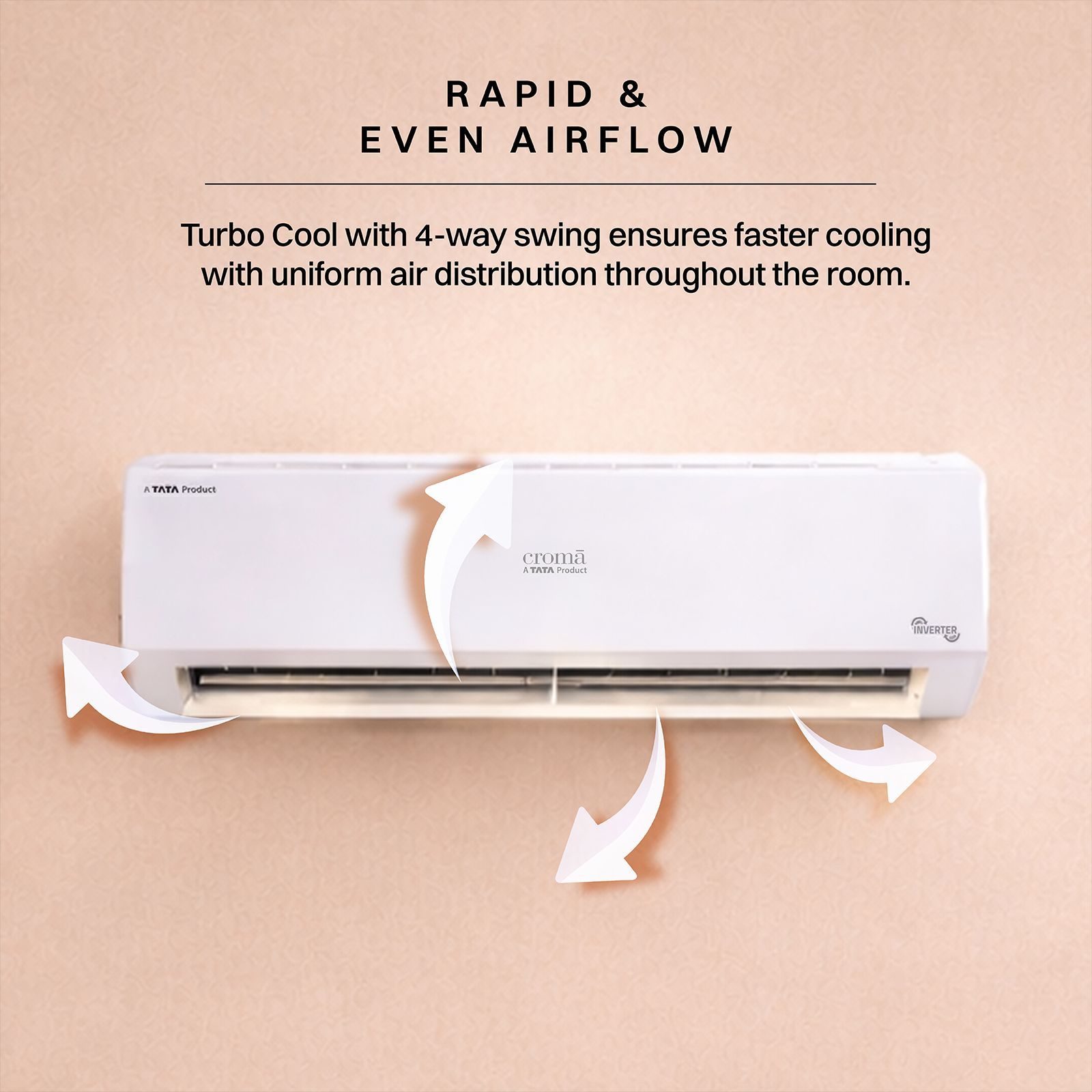 Croma 7 in 1 Convertible 2 Ton 3 Star Inverter Split AC with 4 Way Auto Swing (2026 Model, Copper Condenser, CRLA022IND170294) Croma 7 in 1 Convertible 2 Ton 3 Star Inverter Split AC with 4 Way Auto Swing (2026 Model, Copper Condenser, CRLA022IND170294)_6