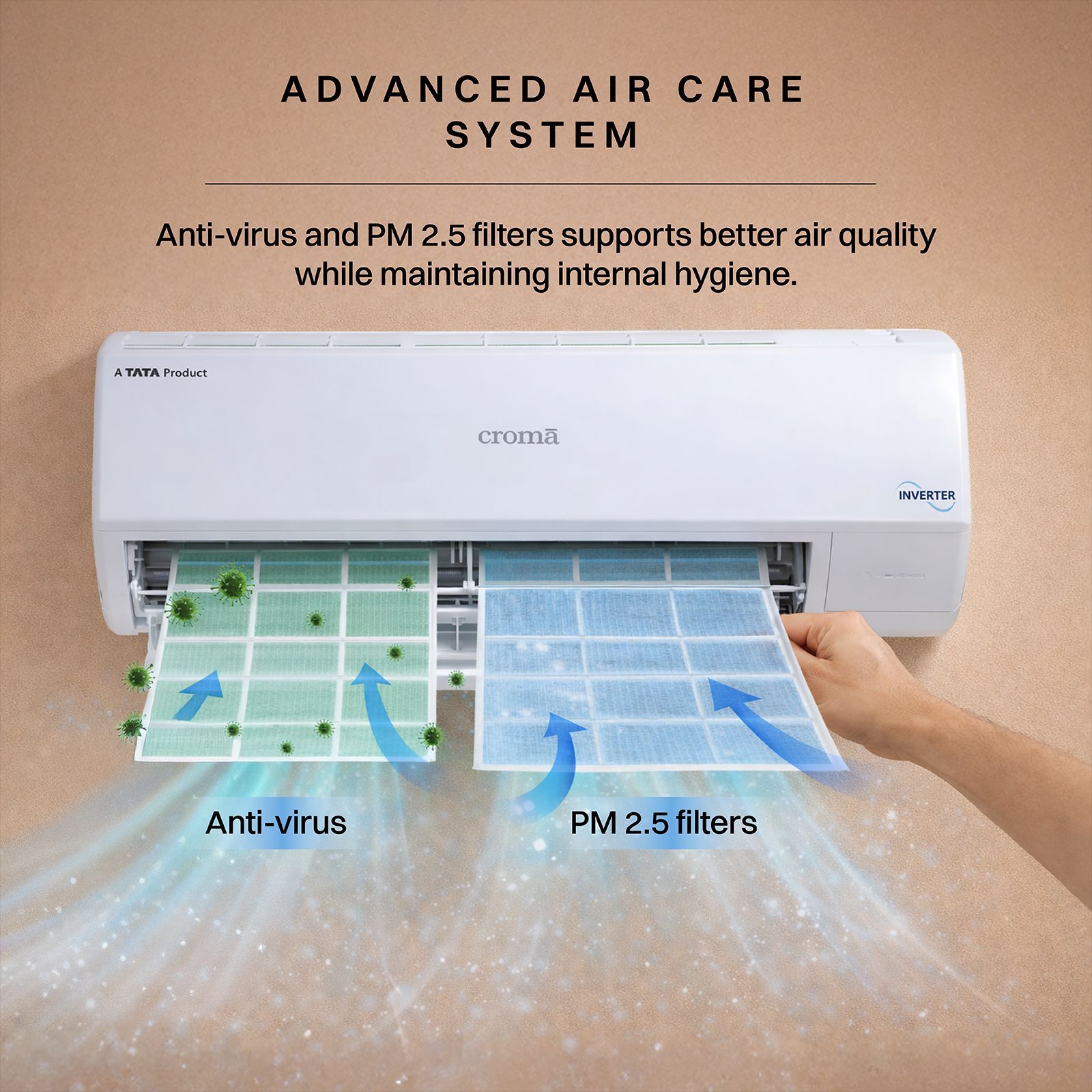 Croma 7 in 1 Convertible 2 Ton 3 Star Inverter Split AC with 4 Way Auto Swing (2026 Model, Copper Condenser, CRLA022IND170294) Croma 7 in 1 Convertible 2 Ton 3 Star Inverter Split AC with 4 Way Auto Swing (2026 Model, Copper Condenser, CRLA022IND170294)_7
