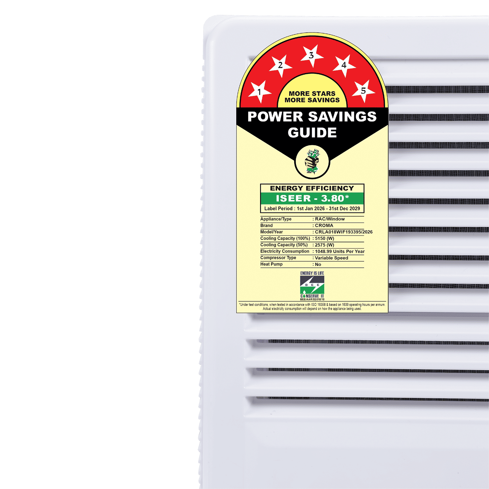 Croma 1.5 Ton 5 Star Inverter Window AC (2026 Model, Copper Condenser, Dust Filter, CRLA018WIF193395) Croma 1.5 Ton 5 Star Inverter Window AC (2026 Model, Copper Condenser, Dust Filter, CRLA018WIF193395)_13