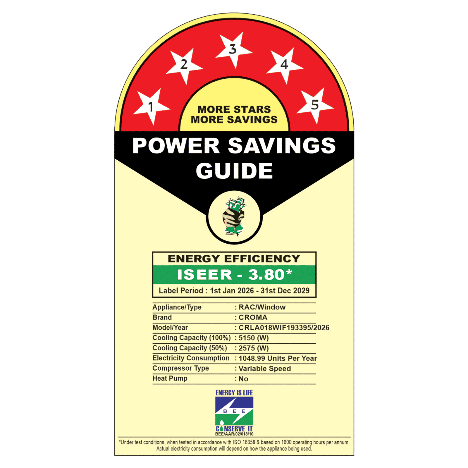 Croma 1.5 Ton 5 Star Inverter Window AC (2026 Model, Copper Condenser, Dust Filter, CRLA018WIF193395) Croma 1.5 Ton 5 Star Inverter Window AC (2026 Model, Copper Condenser, Dust Filter, CRLA018WIF193395)_2