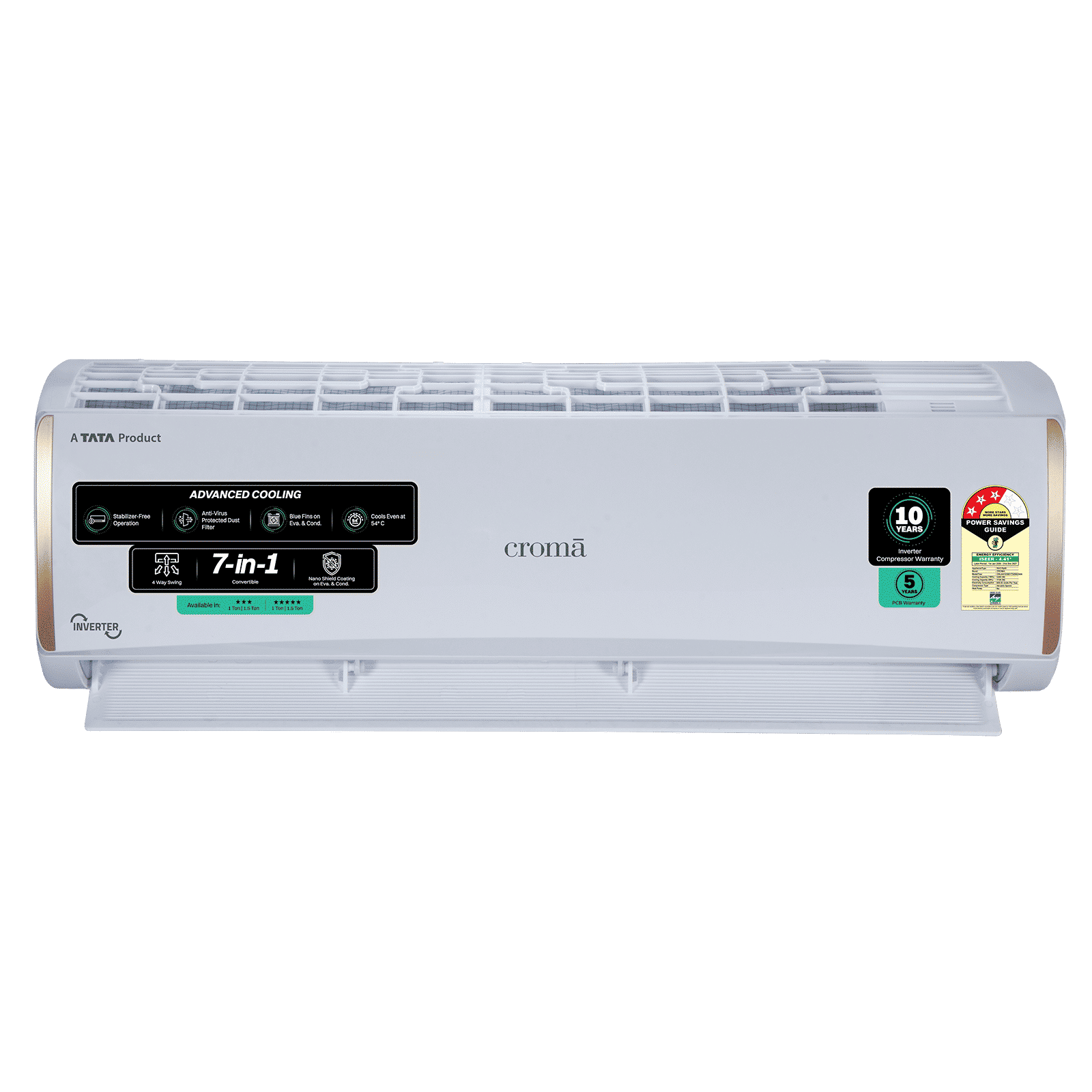 Croma 7 in 1 Convertible 1 Ton 3 Star Inverter Split AC with 4 Way Auto Swing (2026 Model, Copper Condenser, CRLA012IND170295)_1