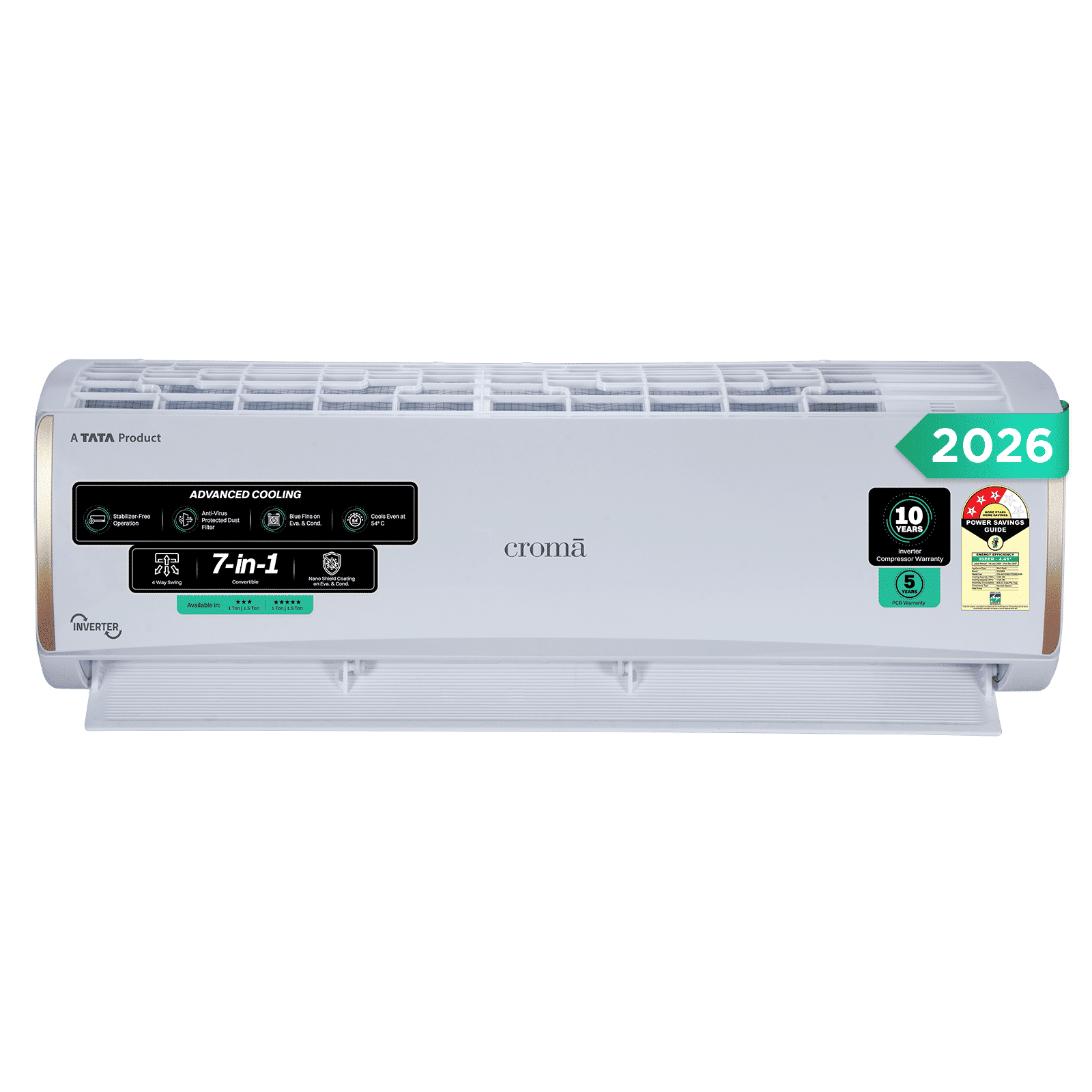 Croma 7 in 1 Convertible 1 Ton 3 Star Inverter Split AC with 4 Way Auto Swing (2026 Model, Copper Condenser, CRLA012IND170295)_1