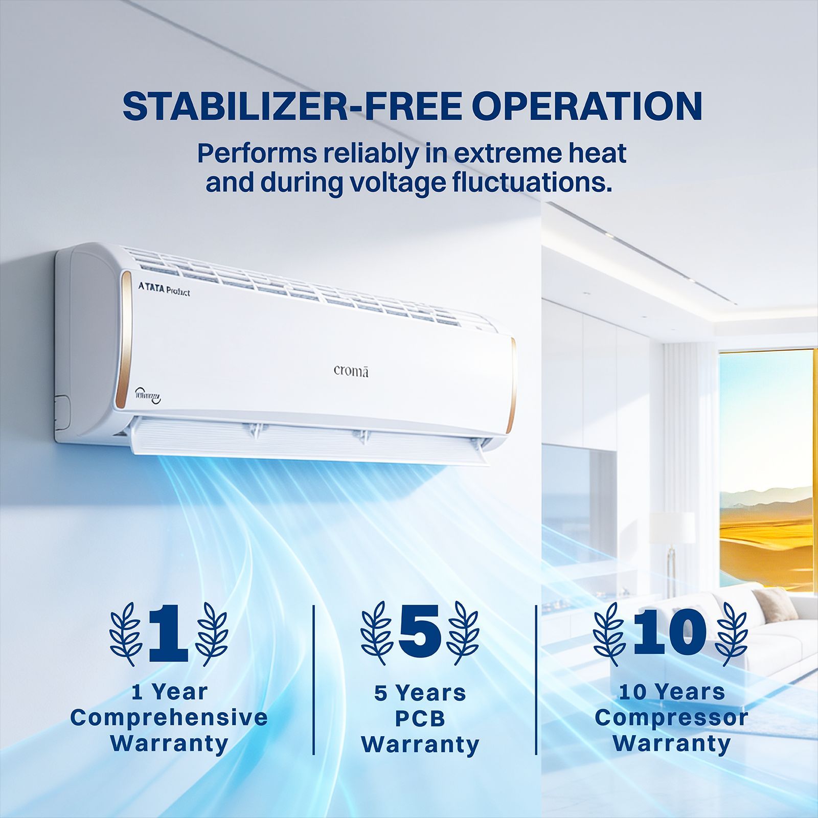 Croma 7 in 1 Convertible 1 Ton 3 Star Inverter Split AC with 4 Way Auto Swing (2026 Model, Copper Condenser, CRLA012IND170295)_11