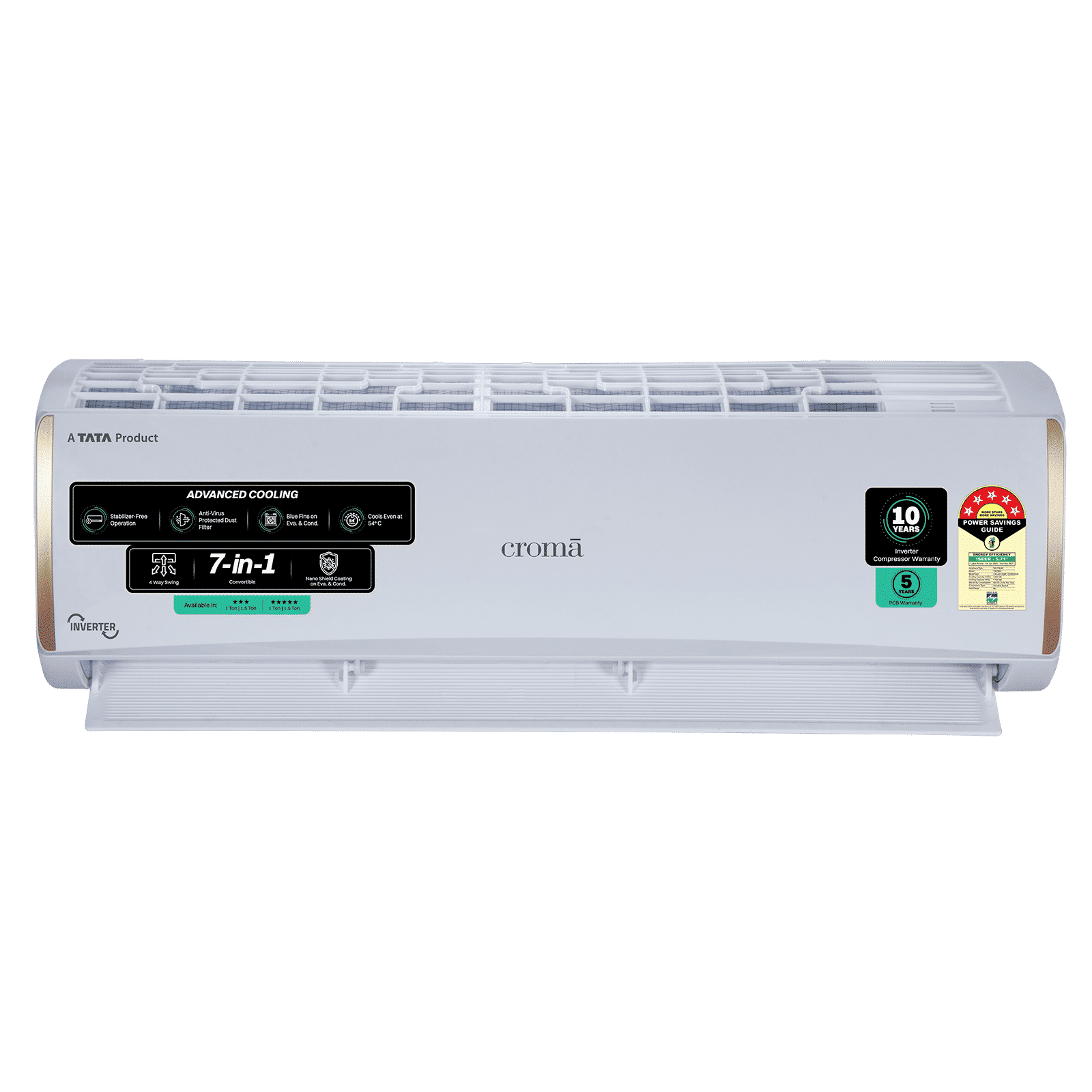 Croma 7 in 1 Convertible 1 Ton 5 Star Inverter Split AC with 4 Way Auto Swing (2026 Model, Copper Condenser, CRLA012INF170296)_1