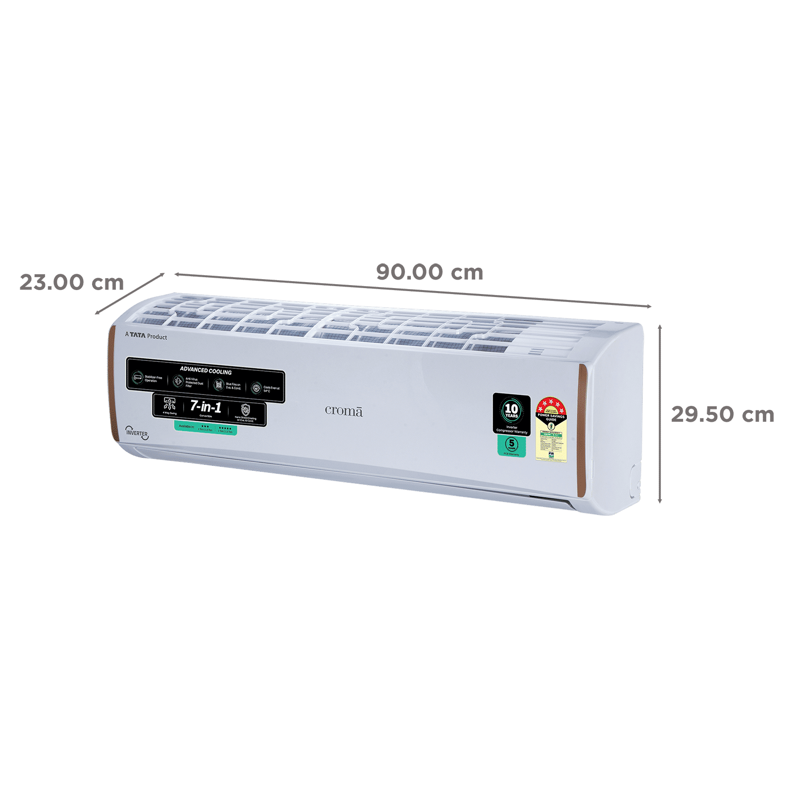 Croma 7 in 1 Convertible 1 Ton 5 Star Inverter Split AC with 4 Way Auto Swing (2026 Model, Copper Condenser, CRLA012INF170296)_3