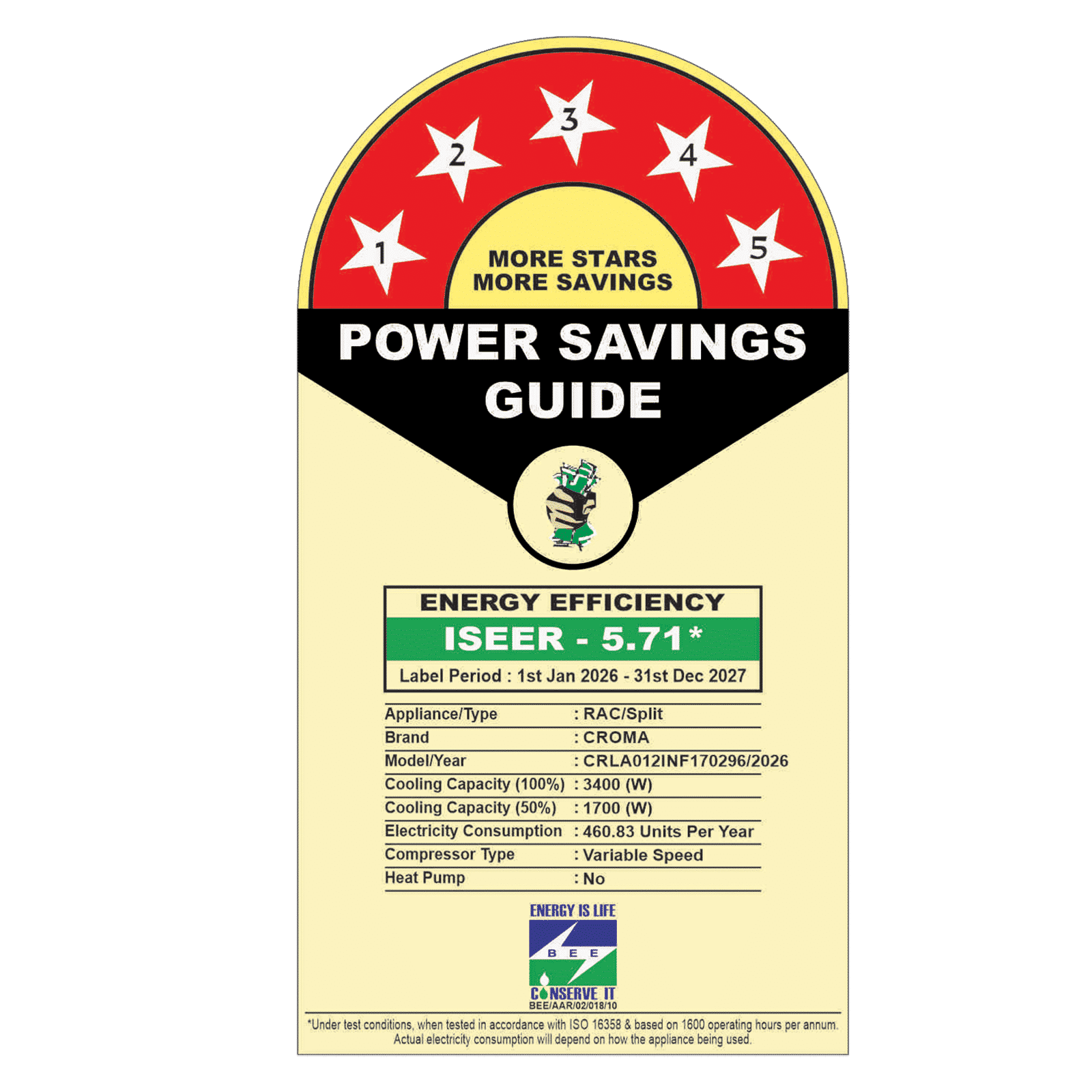 Croma 7 in 1 Convertible 1 Ton 5 Star Inverter Split AC with 4 Way Auto Swing (2026 Model, Copper Condenser, CRLA012INF170296)_2