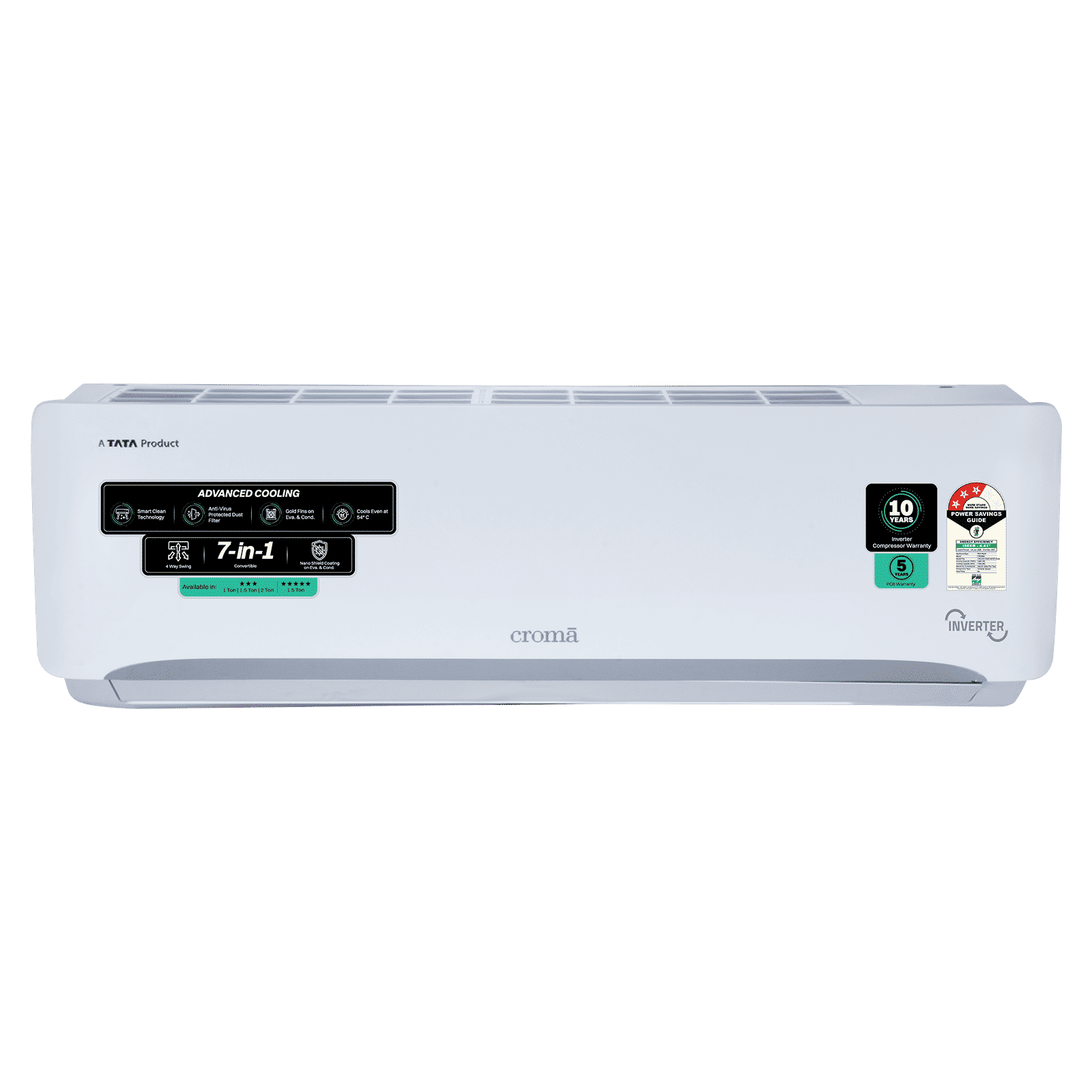 Croma 7 in 1 Convertible 1 Ton 3 Star Inverter Split AC with 4 Way Auto Swing (2026 Model, Copper Condenser, CRLA012IND342401)_1