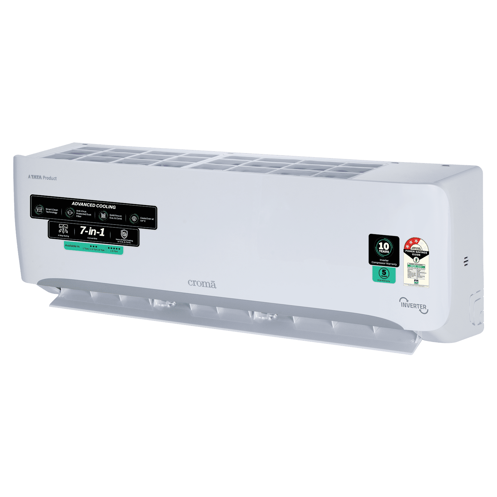 Croma 7 in 1 Convertible 1 Ton 3 Star Inverter Split AC with 4 Way Auto Swing (2026 Model, Copper Condenser, CRLA012IND342401)_15
