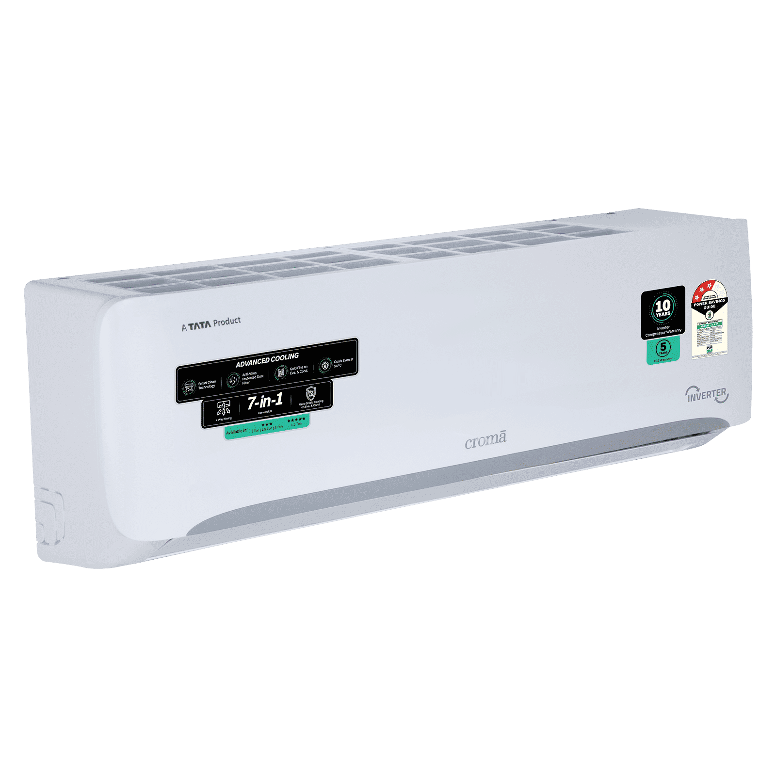 Croma 7 in 1 Convertible 1 Ton 3 Star Inverter Split AC with 4 Way Auto Swing (2026 Model, Copper Condenser, CRLA012IND342401)_3