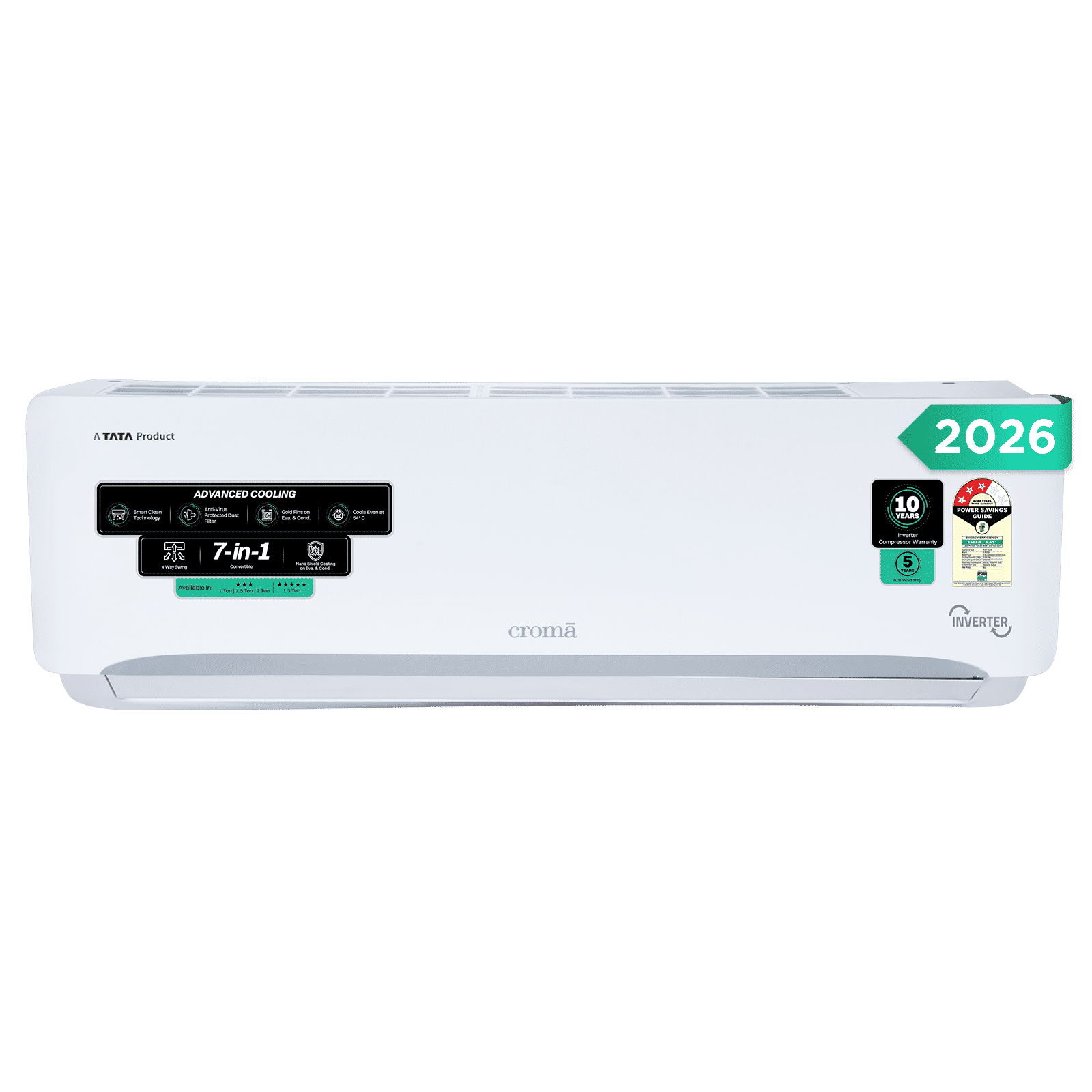 Croma 7 in 1 Convertible 1.5 Ton 3 Star Inverter Split AC with 4 Way Auto Swing (2026 Model, Copper Condenser, CRLA018IND342403)_1