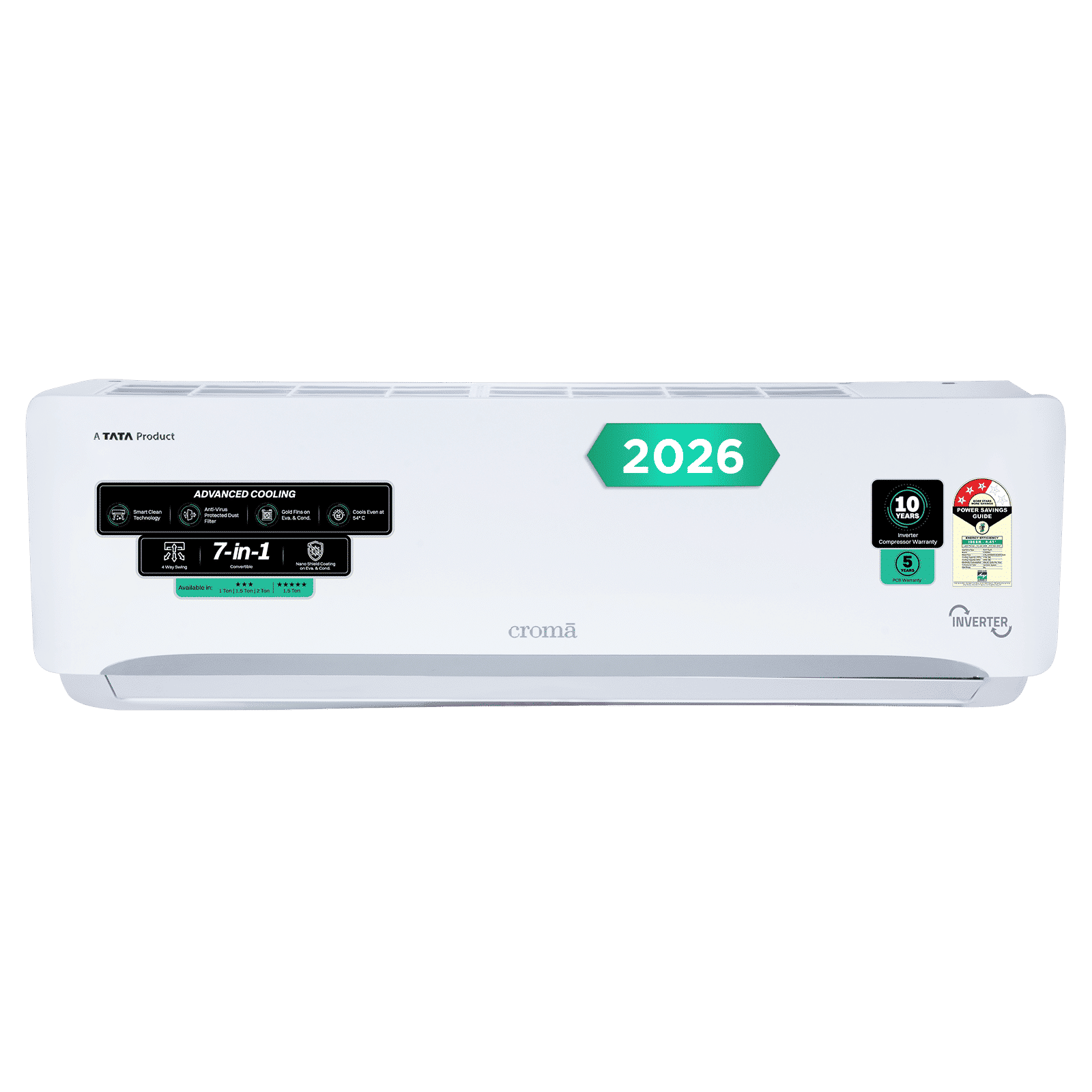 Croma 7 in 1 Convertible 1.5 Ton 3 Star Inverter Split AC with 4 Way Auto Swing (2026 Model, Copper Condenser, CRLA018IND342403)_1
