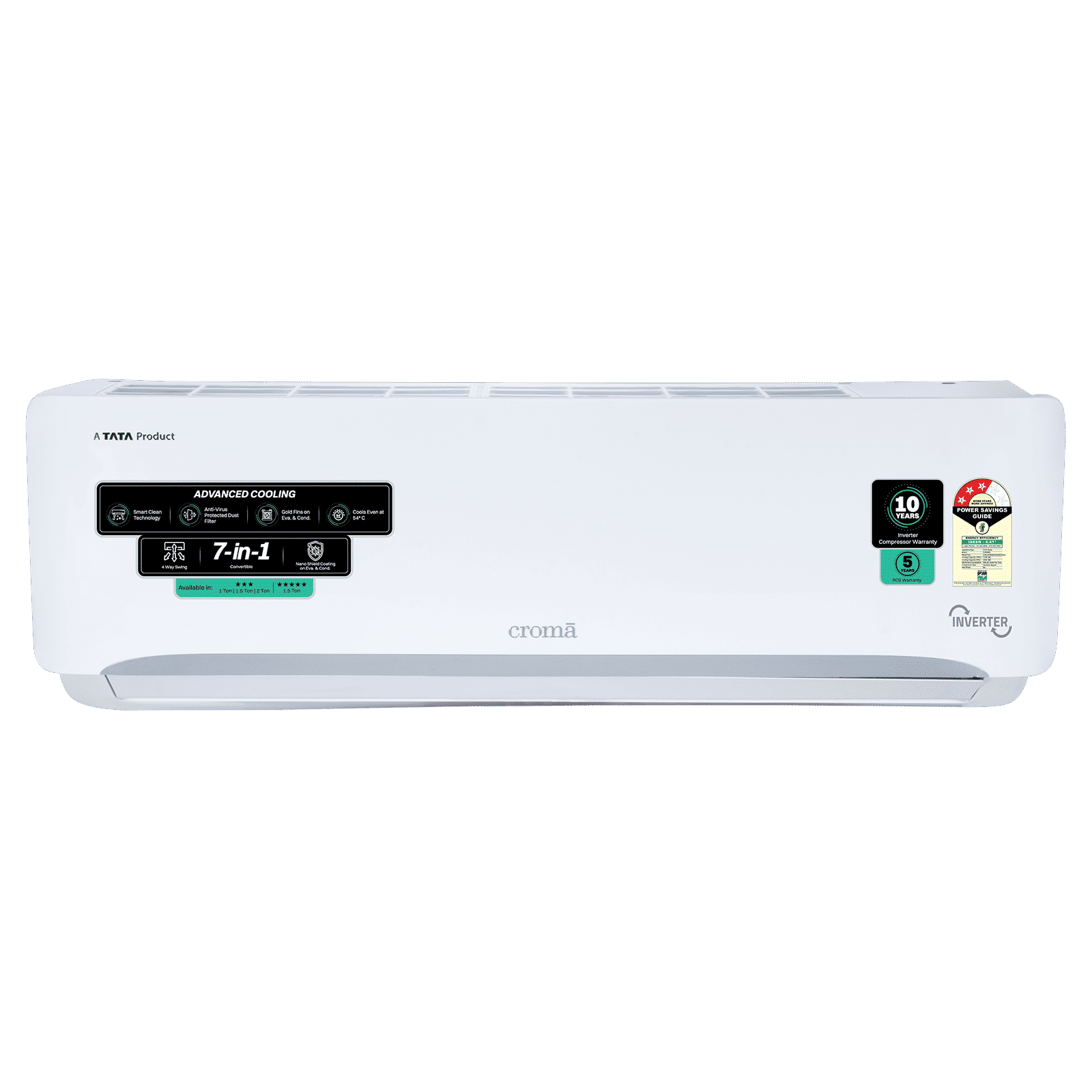 Croma 7 in 1 Convertible 1.5 Ton 3 Star Inverter Split AC with 4 Way Auto Swing (2026 Model, Copper Condenser, CRLA018IND342403)_1