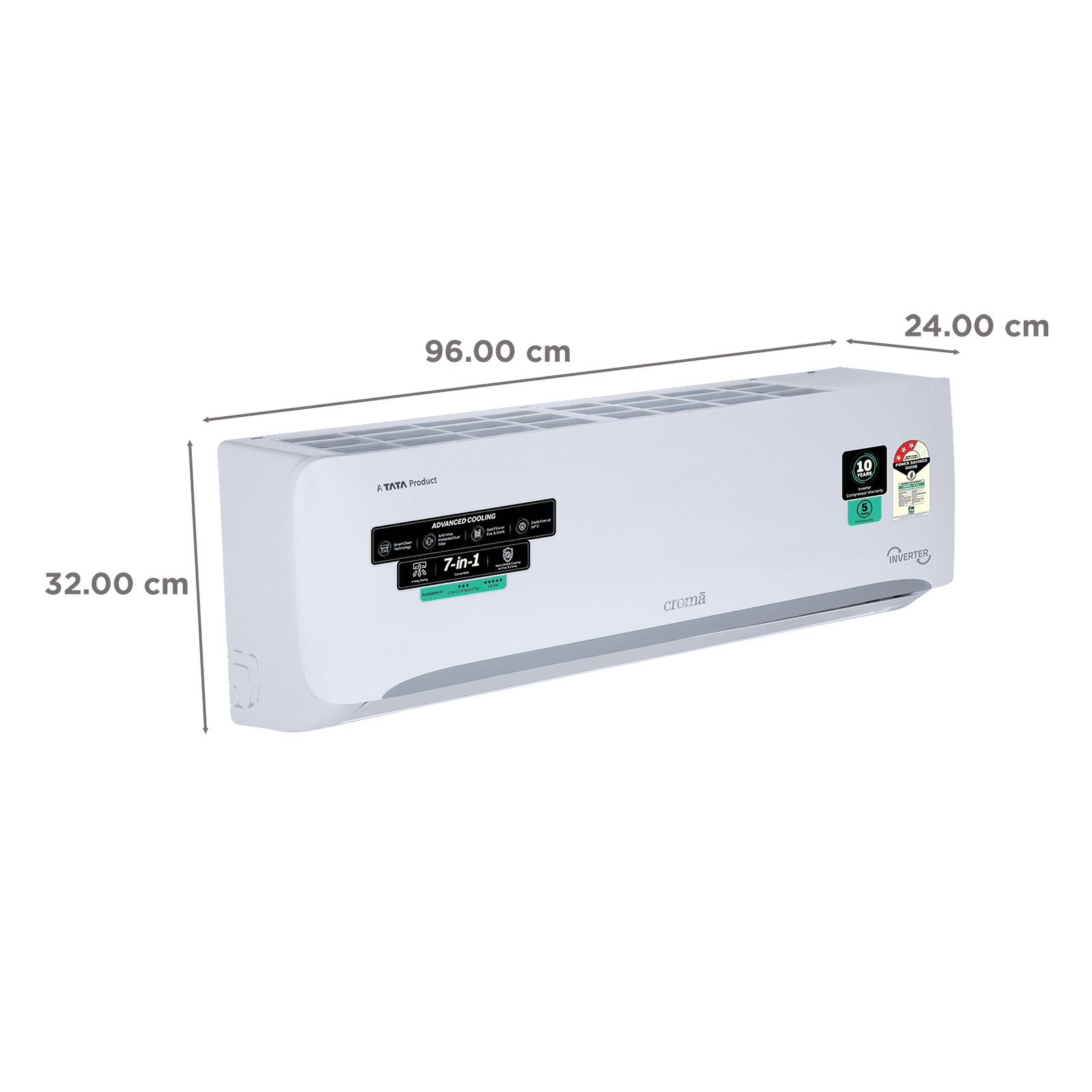 Croma 7 in 1 Convertible 1.5 Ton 3 Star Inverter Split AC with 4 Way Auto Swing (2026 Model, Copper Condenser, CRLA018IND342403)_3