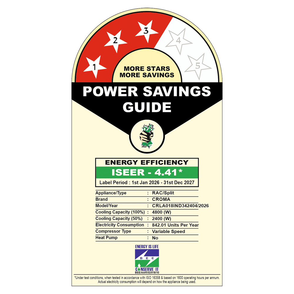 Croma 7 in 1 Convertible 1.5 Ton 3 Star Inverter Split AC with Self Diagnosis (2026 Model, Copper Condenser, CRLA018IND342404 ) Croma 7 in 1 Convertible 1.5 Ton 3 Star Inverter Split AC with Self Diagnosis (2026 Model, Copper Condenser, CRLA018IND342404 )_5