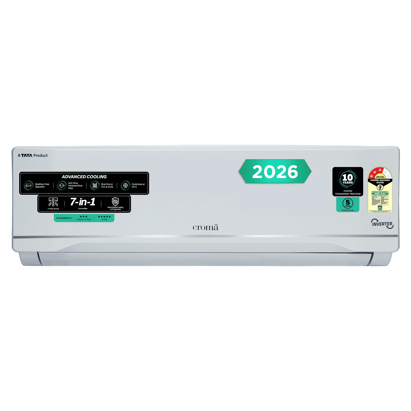 Croma 7 in 1 Convertible 1.5 Ton 3 Star Inverter Split AC with Anti Viral Dust Filter (2026 Model, Copper Condenser, CRLA018IND283281)_1