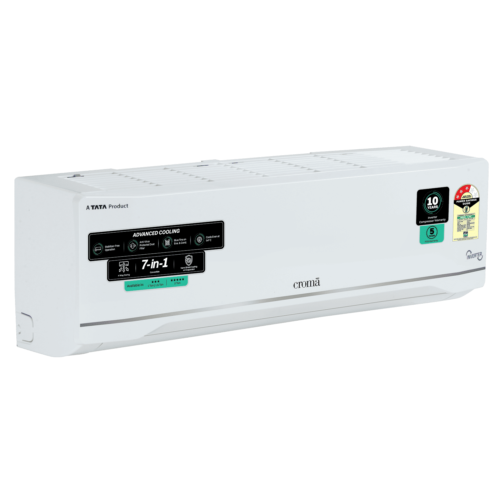 Croma 7 in 1 Convertible 1.5 Ton 3 Star Inverter Split AC with Anti Viral Dust Filter (2026 Model, Copper Condenser, CRLA018IND283281)_16