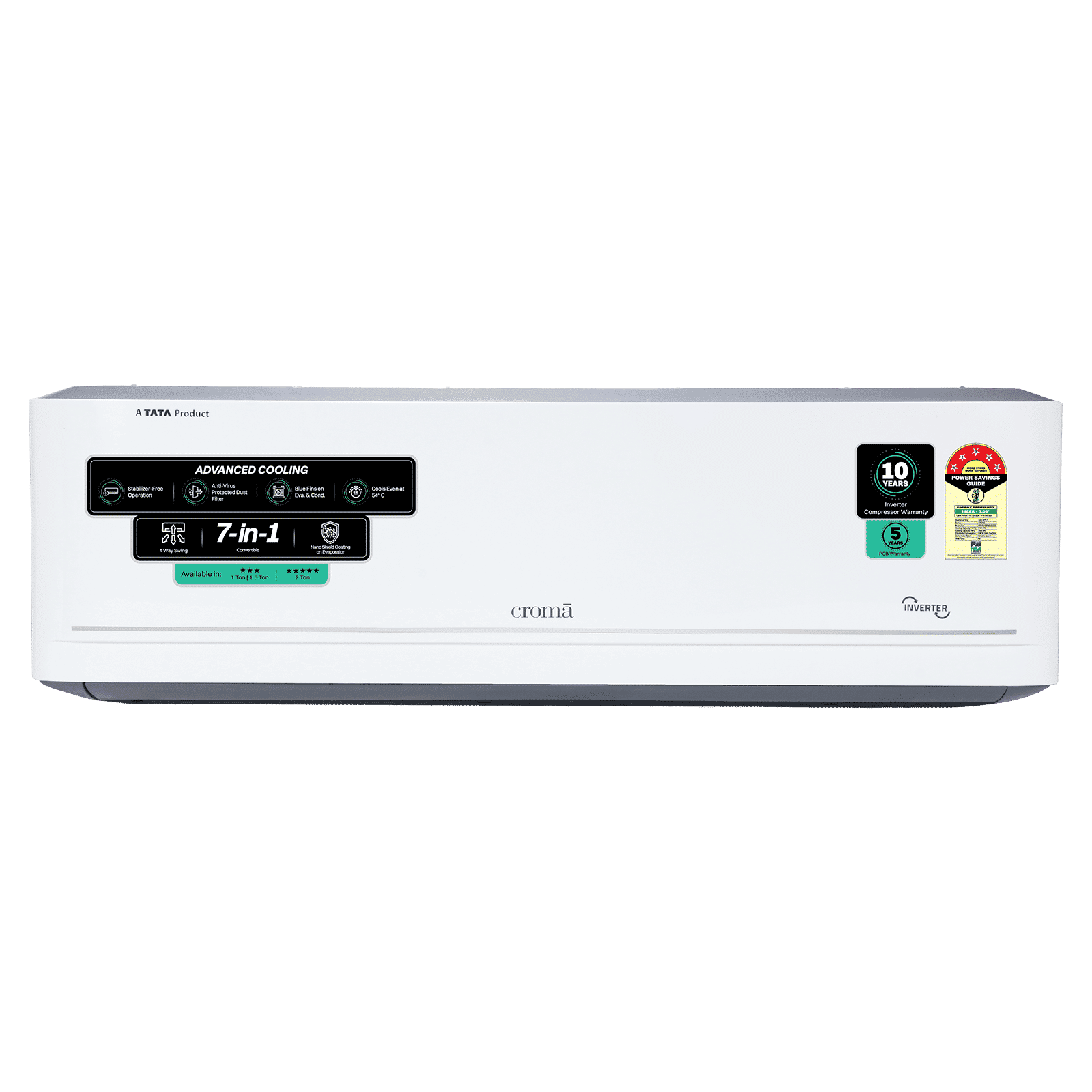 Croma 7 in 1 Convertible 2 Ton 5 Star Inverter Split AC with Antivirus Protection (2026 Model, Copper Condenser)_1
