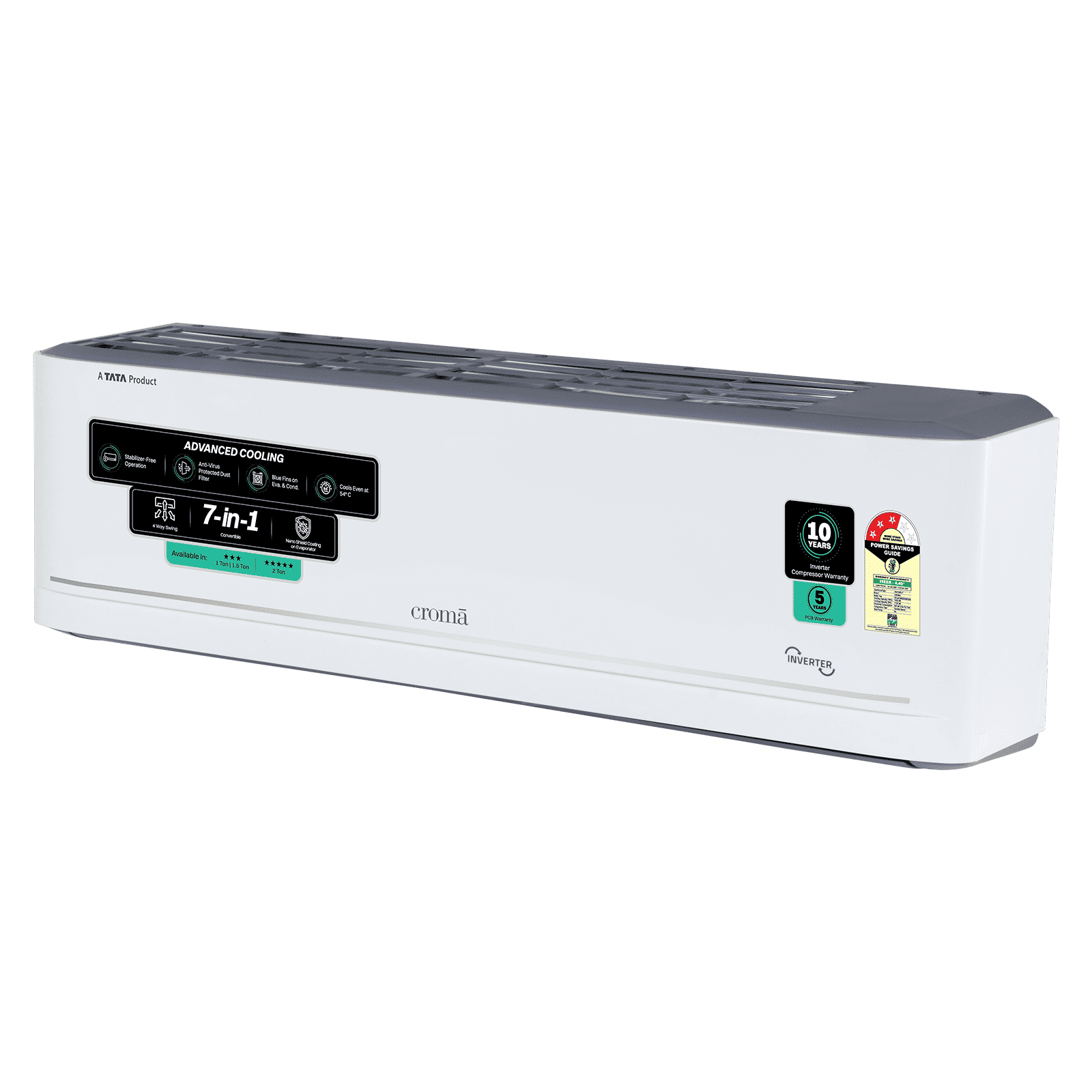 Croma 7 in 1 Convertible 2 Ton 5 Star Inverter Split AC with Antivirus Protection (2026 Model, Copper Condenser)_4