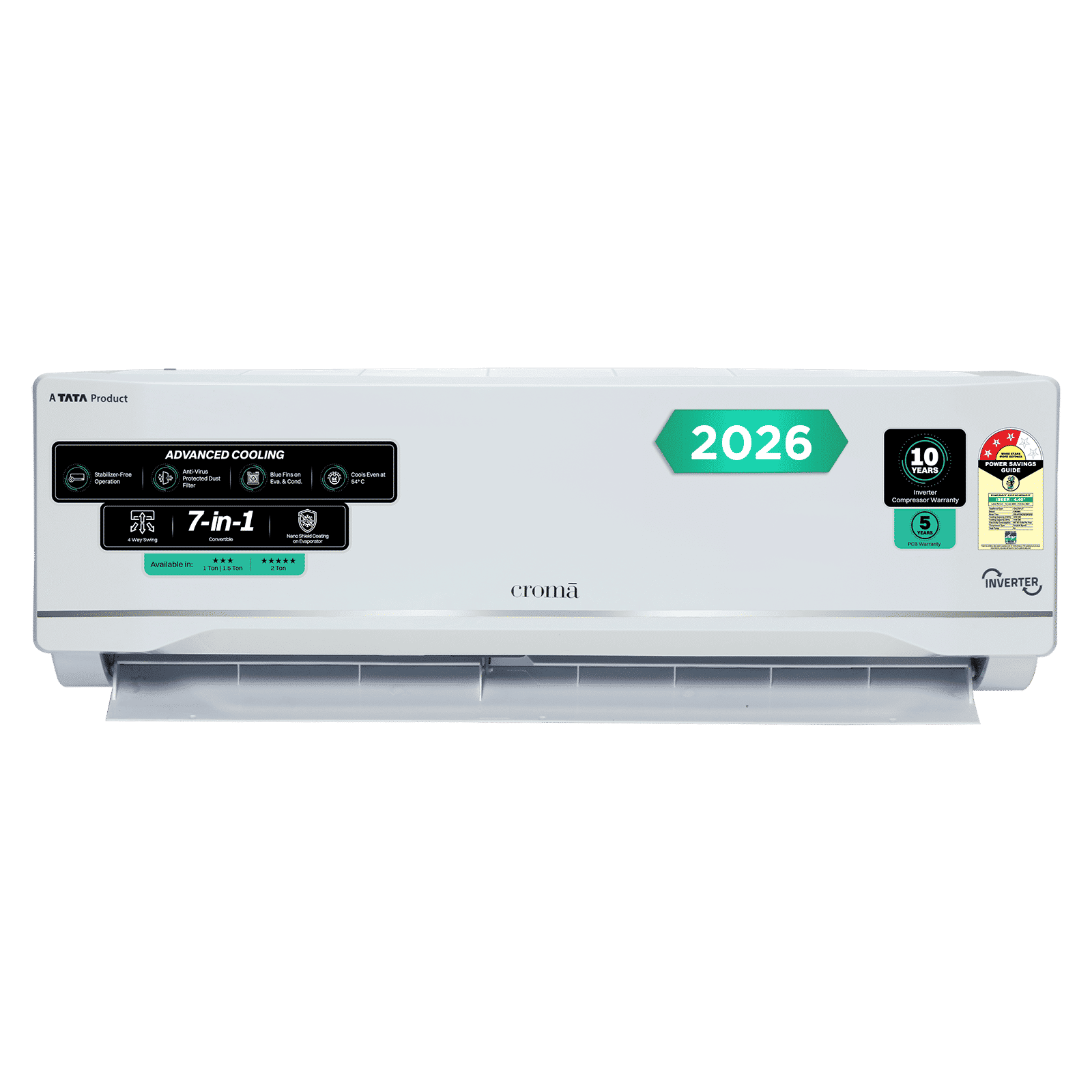 Croma 7 in 1 Convertible 1 Ton 3 Star Inverter Split AC with Anti Viral Dust Filter (2026 Model, Copper Condenser, CRLA012IND283280)_1