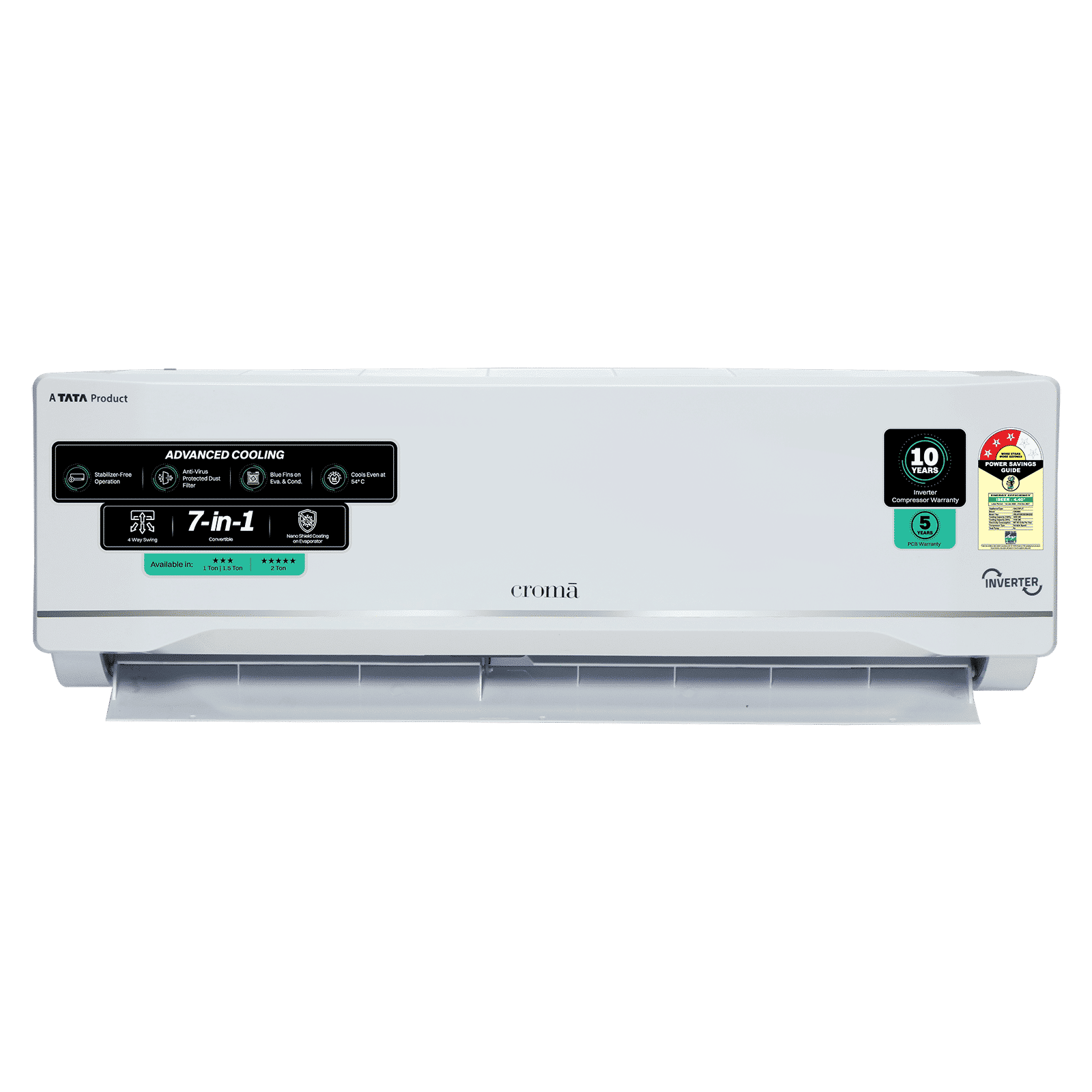 Croma 7 in 1 Convertible 1 Ton 3 Star Inverter Split AC with Anti Viral Dust Filter (2026 Model, Copper Condenser, CRLA012IND283280)_1