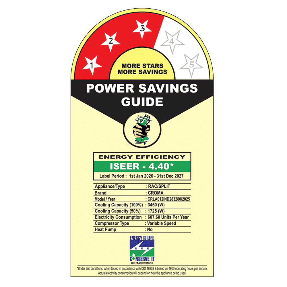 Croma 7 in 1 Convertible 1 Ton 3 Star Inverter Split AC with Anti Viral Dust Filter (2026 Model, Copper Condenser, CRLA012IND283280)_5
