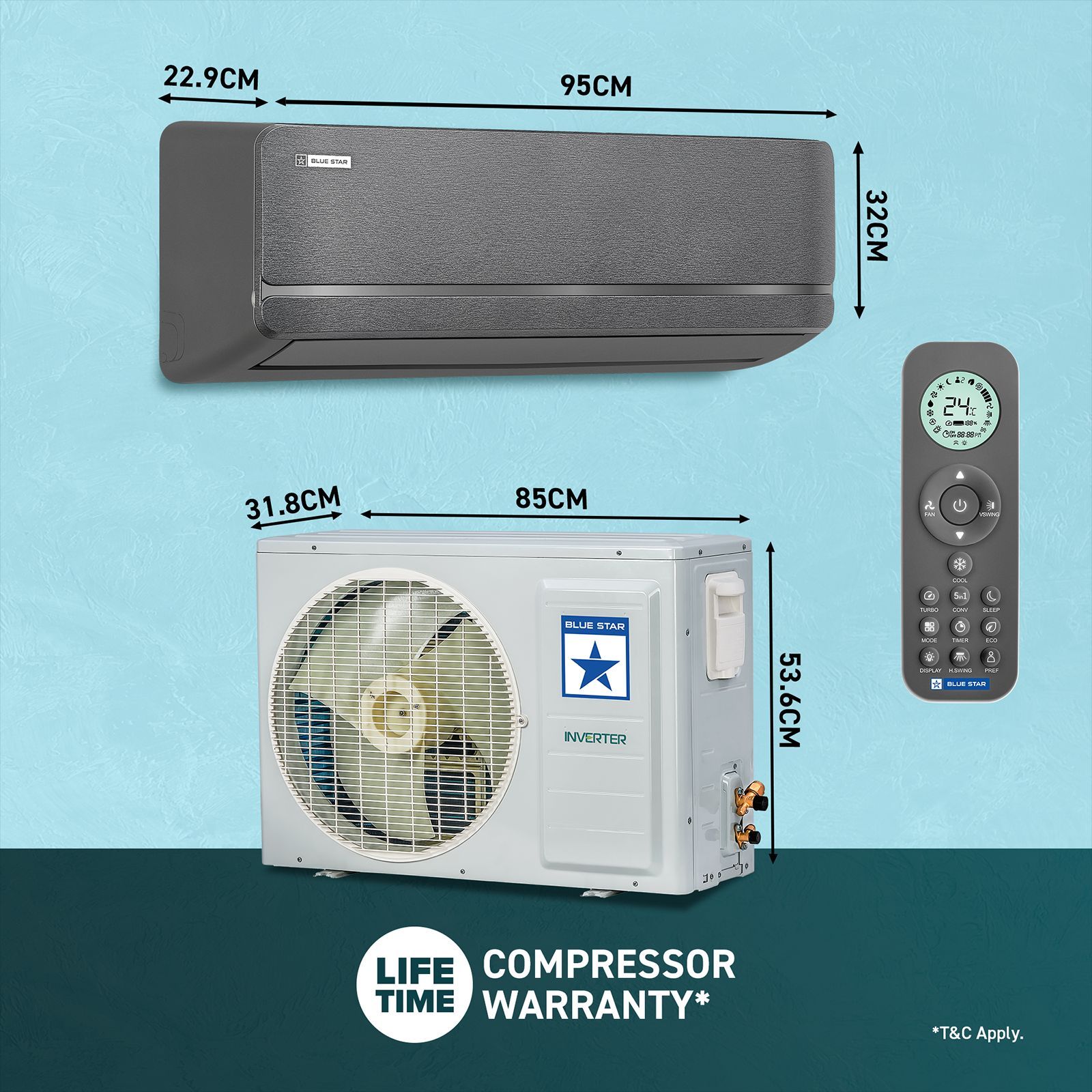 Blue Star Iconia S Series 5 in 1 Convertible 1.5 Ton 5 Star Inverter Split Smart AC with Voice Command Technology (2025 Model, Copper Condenser, IE518SNUR)_8