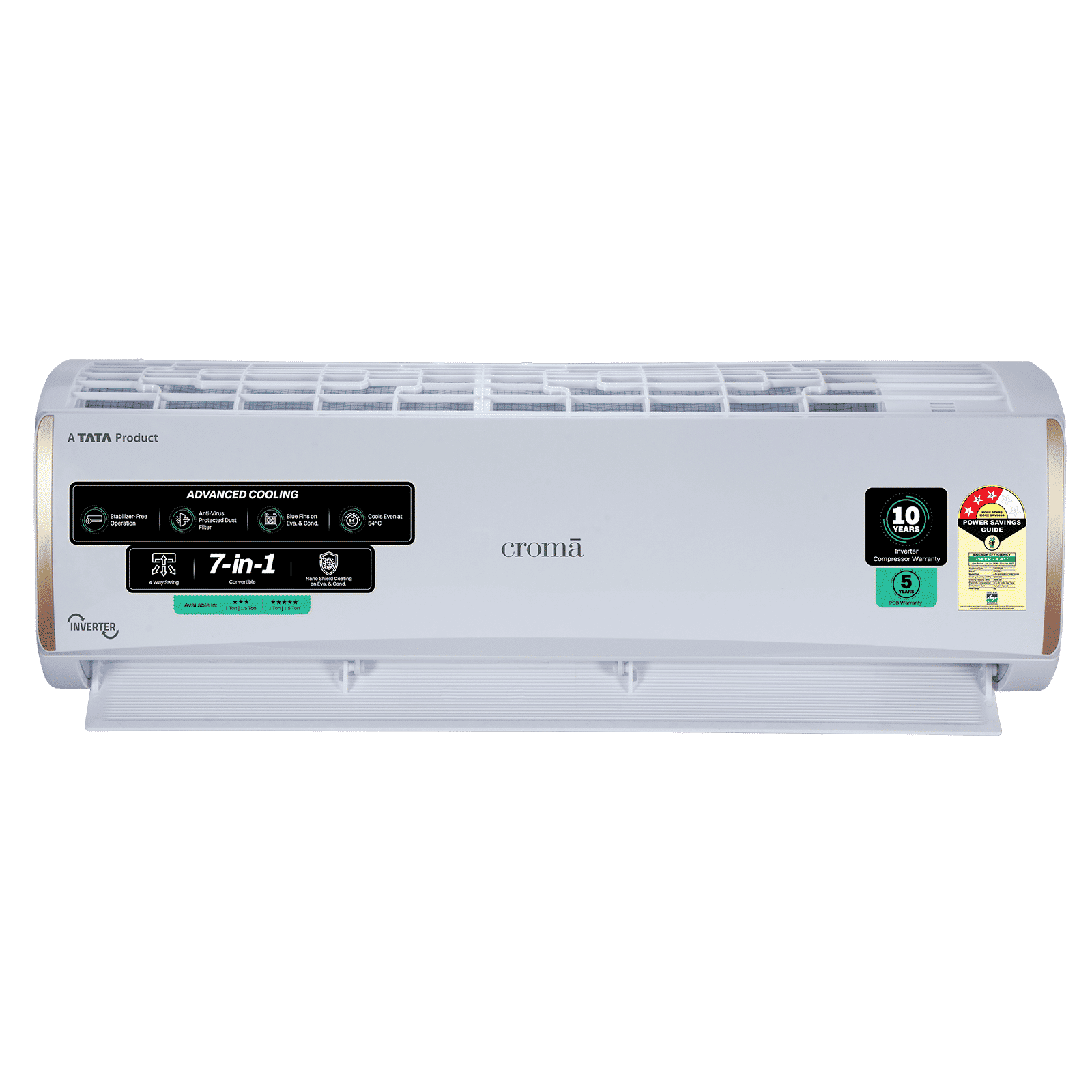 Croma 7 in 1 Convertible 1.5 Ton 3 Star Inverter Split AC with 4 Way Auto Swing (2026 Model, Copper Condenser, CRLA018IND170297)_1