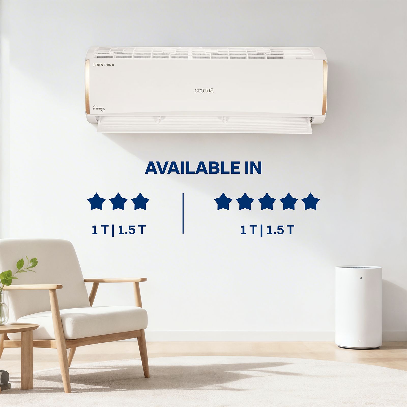 Croma 7 in 1 Convertible 1.5 Ton 3 Star Inverter Split AC with 4 Way Auto Swing (2026 Model, Copper Condenser, CRLA018IND170297) Croma 7 in 1 Convertible 1.5 Ton 3 Star Inverter Split AC with 4 Way Auto Swing (2026 Model, Copper Condenser, CRLA018IND170297)_10