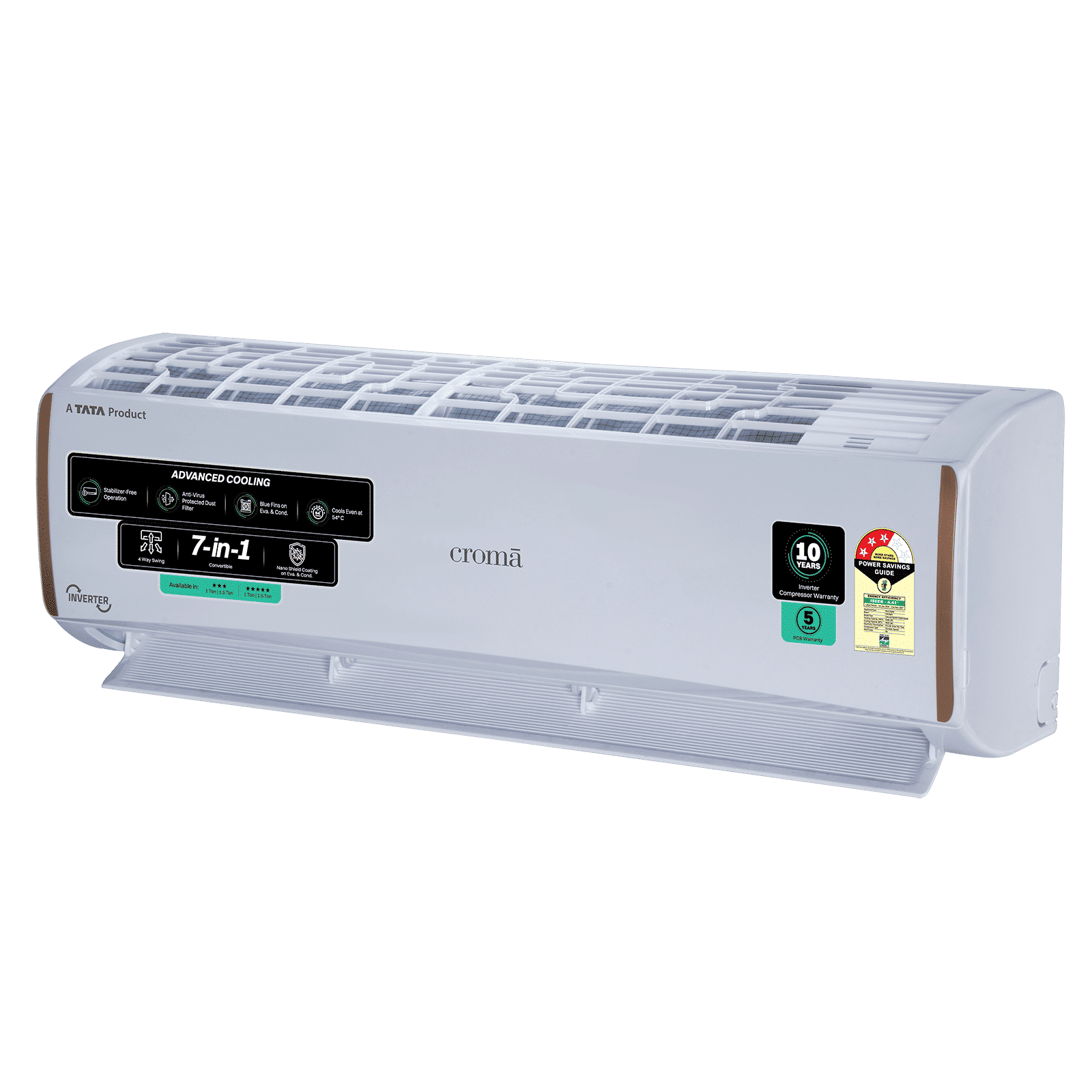 Croma 7 in 1 Convertible 1.5 Ton 3 Star Inverter Split AC with 4 Way Auto Swing (2026 Model, Copper Condenser, CRLA018IND170297) Croma 7 in 1 Convertible 1.5 Ton 3 Star Inverter Split AC with 4 Way Auto Swing (2026 Model, Copper Condenser, CRLA018IND170297)_13