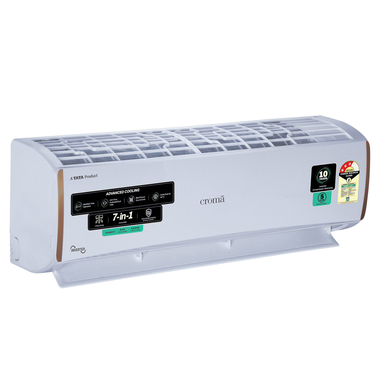 Croma 7 in 1 Convertible 1.5 Ton 3 Star Inverter Split AC with 4 Way Auto Swing (2026 Model, Copper Condenser, CRLA018IND170297) Croma 7 in 1 Convertible 1.5 Ton 3 Star Inverter Split AC with 4 Way Auto Swing (2026 Model, Copper Condenser, CRLA018IND170297)_18