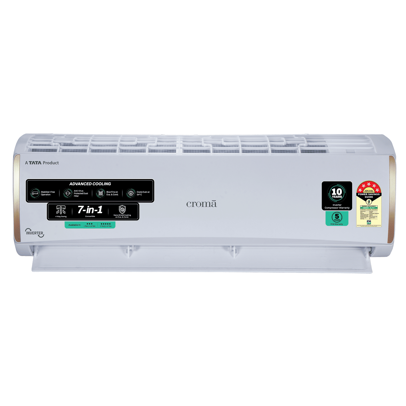 Croma 7 in 1 Convertible 1.5 Ton 5 Star Inverter Split AC with 4 Way Auto Swing (2026 Model, Copper Condenser, CRLA018INF170298)_1